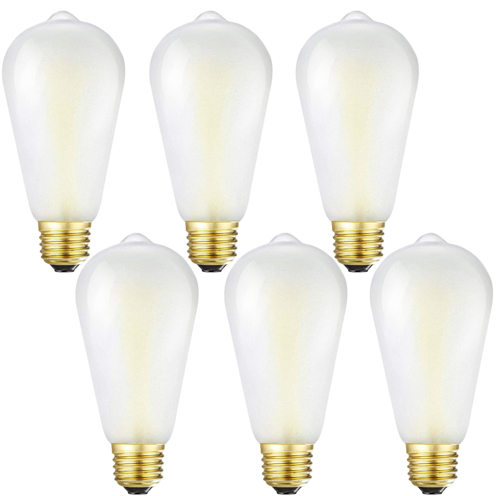 Homosum Dimmable Frosted Led Edison Bulbs, 6W Equivalent 60W, E26,Neutral White 4000K,600Lm,Ac120V,St58 Frosted Light Bulbs With
