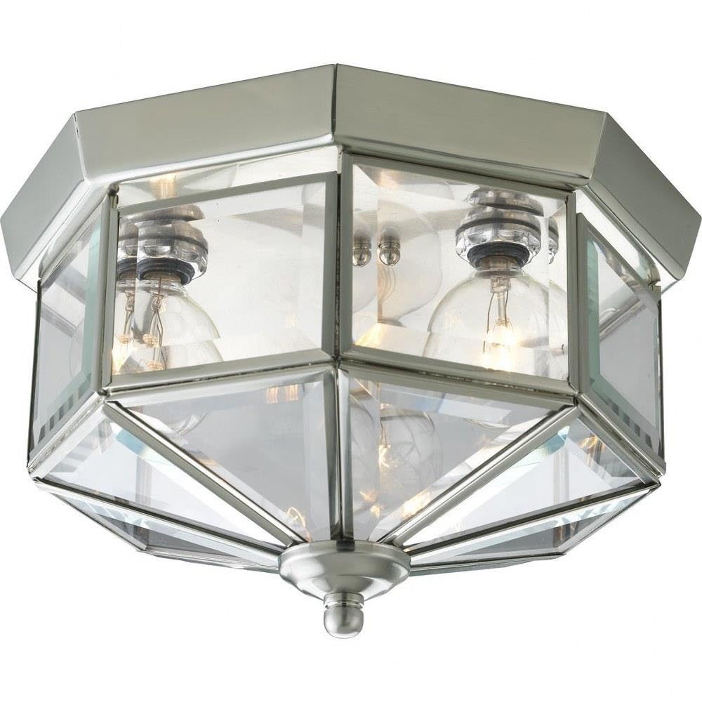 Progress Lighting P5788-09 3-25W Cand Clse To Clg, 9-3/4'' Diameter X 5-7/8'' Height, Brushed Nickel