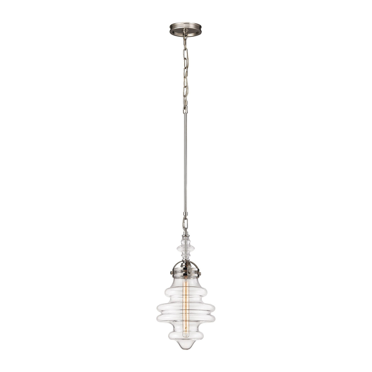 Elk Home 67117/1 Gramercy 10&quot; Wide Polished Nickel Mini Pendant Light Fixture