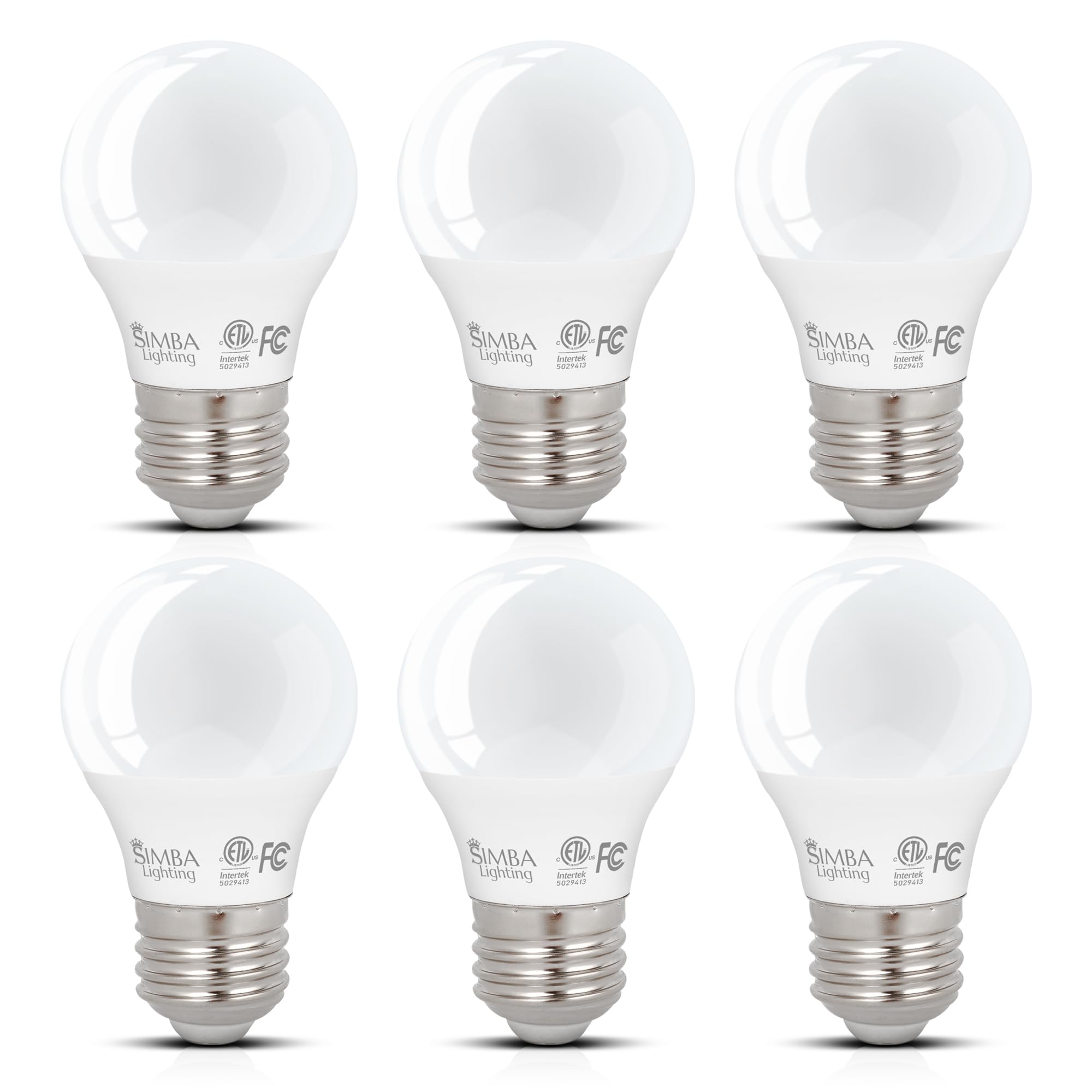 Simba Lighting Led A15 Etl Listed Light Bulbs (6-Pack) 5W 40W Replacement For Appliances, Refrigerators, Ceiling Fans, 120V, E26