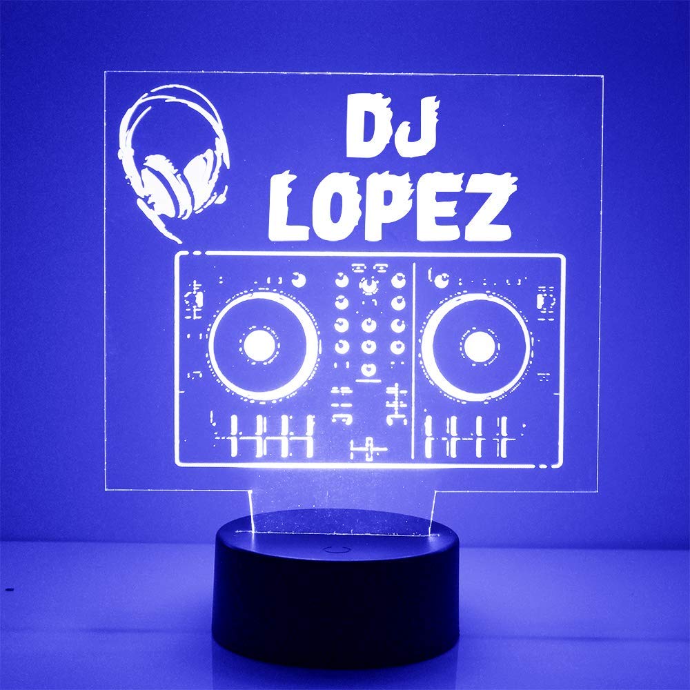 DJ Board Custom LED Name Sign with Remote, Light Up Personalized Name Night Light, Customized Like You Want, Made in the USA, Cl