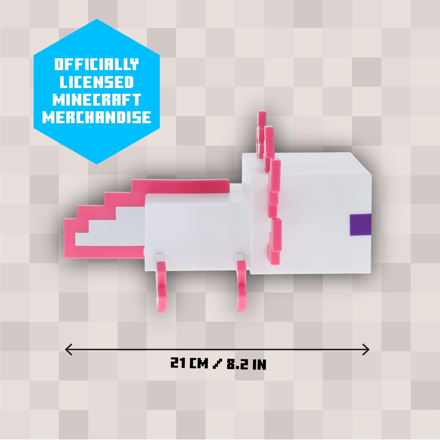 Paladone Minecraft Axolotl Light, Pink, Plastic, 5 Color Modes, Model 11743