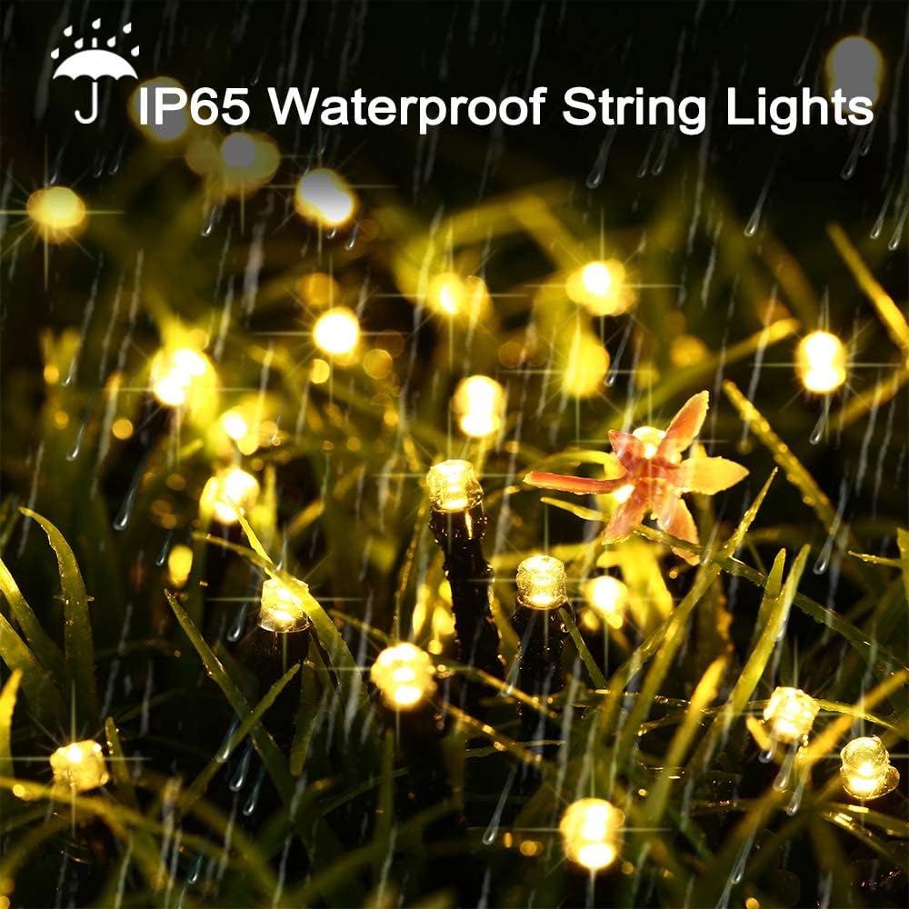 Solar Christmas Lights Outdoor, 98.4Ft 300 Led Solar Fairy String Lights, 8 Modes Waterproof Christmas Lights For Garden, Patio, Bush, Home, Party, Wedding, Holiday, Tree Decorations (Warm White)