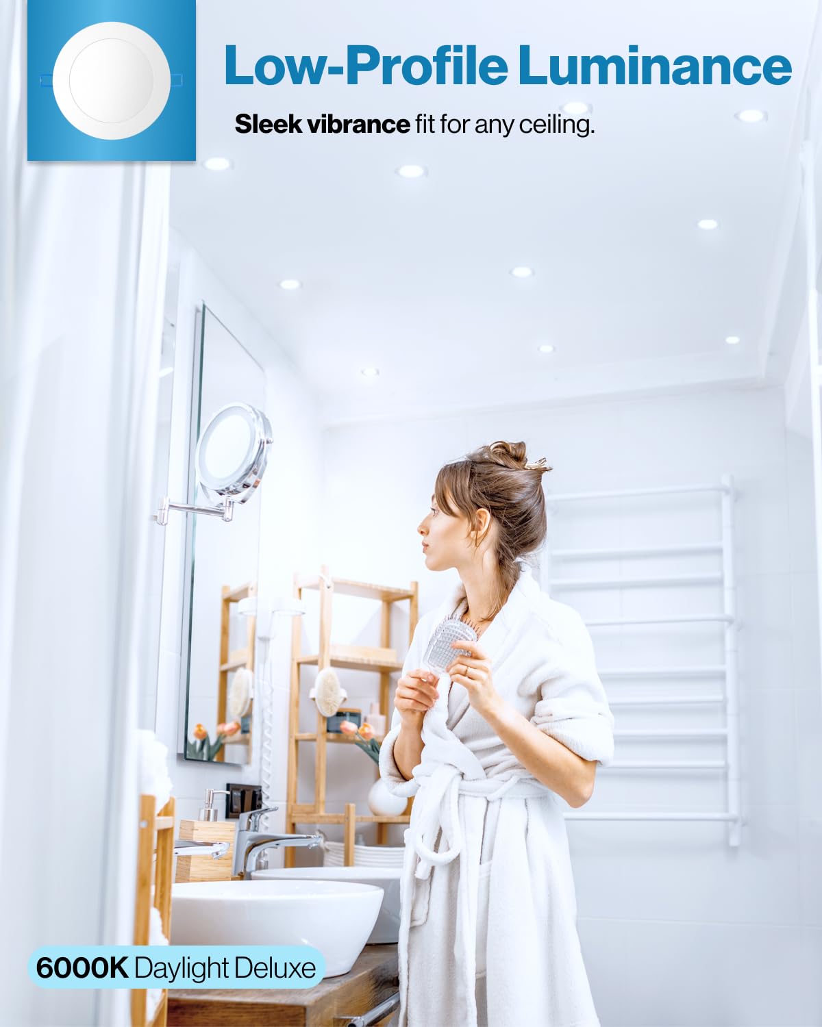 Sunco 96 Pack 6 Inch Ultra Thin Led Recessed Ceiling Lights, Slim Canless With Junction Box, 850 Lm, 6000K Daylight Deluxe, Dimm