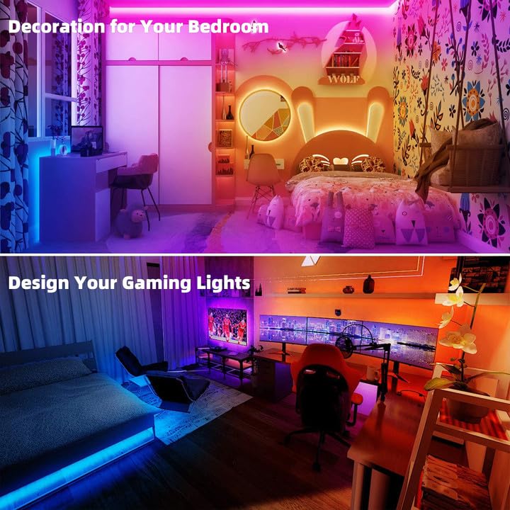 TJOY LED Strip Lights 50ft RGB Color Changing with 44 Key Remote Control, Vinyl Material, Model TA22R1504475-2