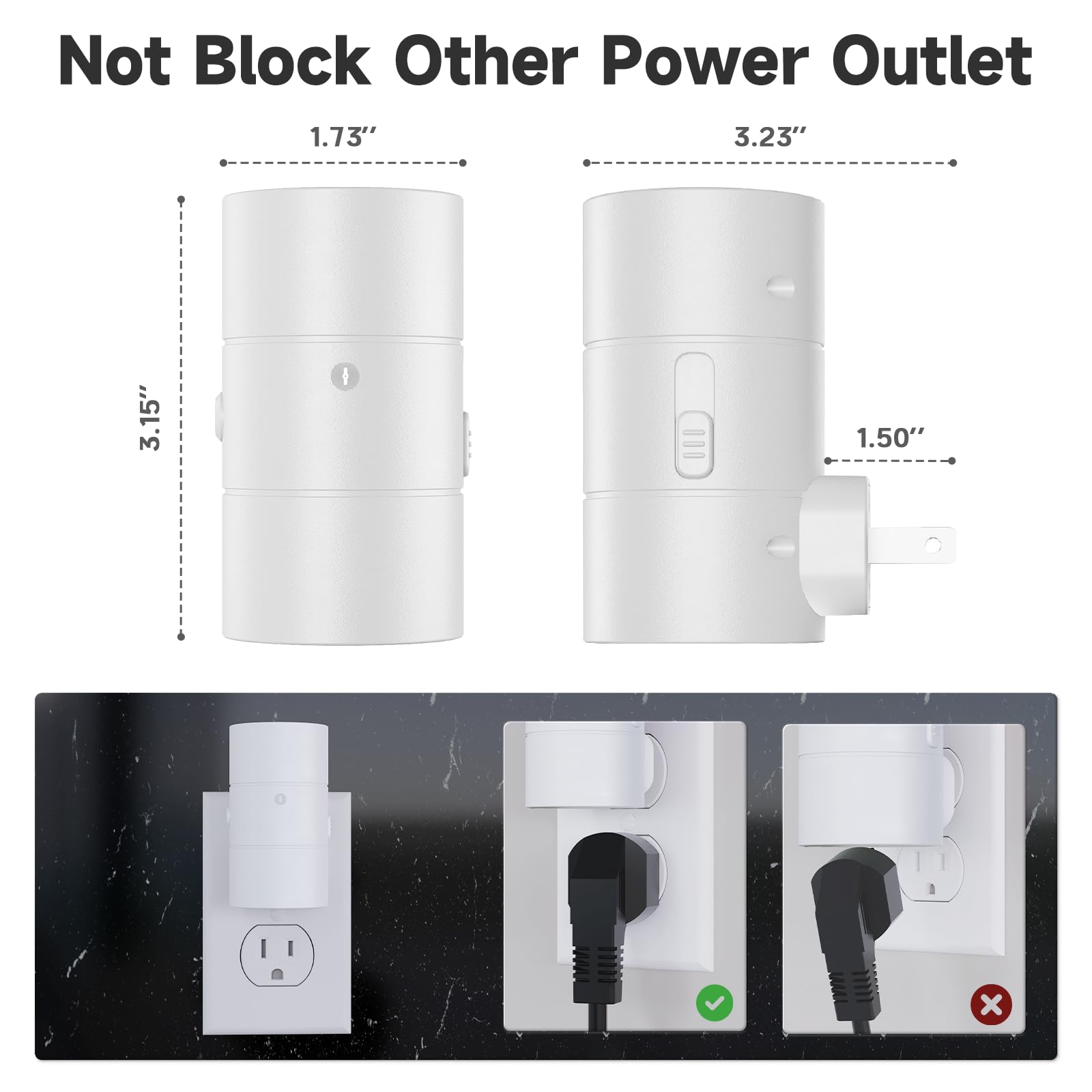 Niorsun Dusk To Dawn Night Light Plug In,Bright Night Lights Plug Into Wall With 3 Light Modes,Ultra-Slim Design,0-100Lm Dimmabl