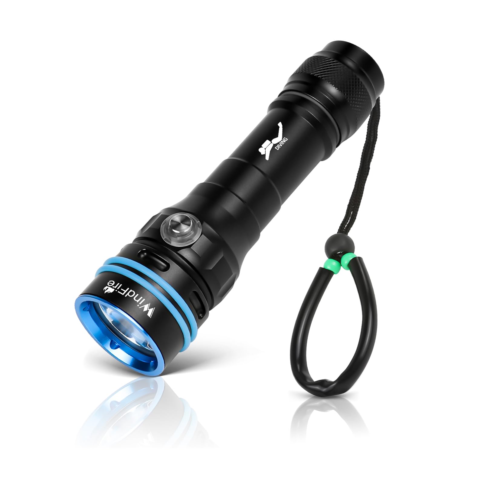 Windfire Dive Light - Super Bright Rechargeable Diving Flashlight With 4 Modes & Power Indicator  Narrow Angle Focused Beam  Waterproof Torch For Snorkeling  Scuba Diving & Underwater Exploration
