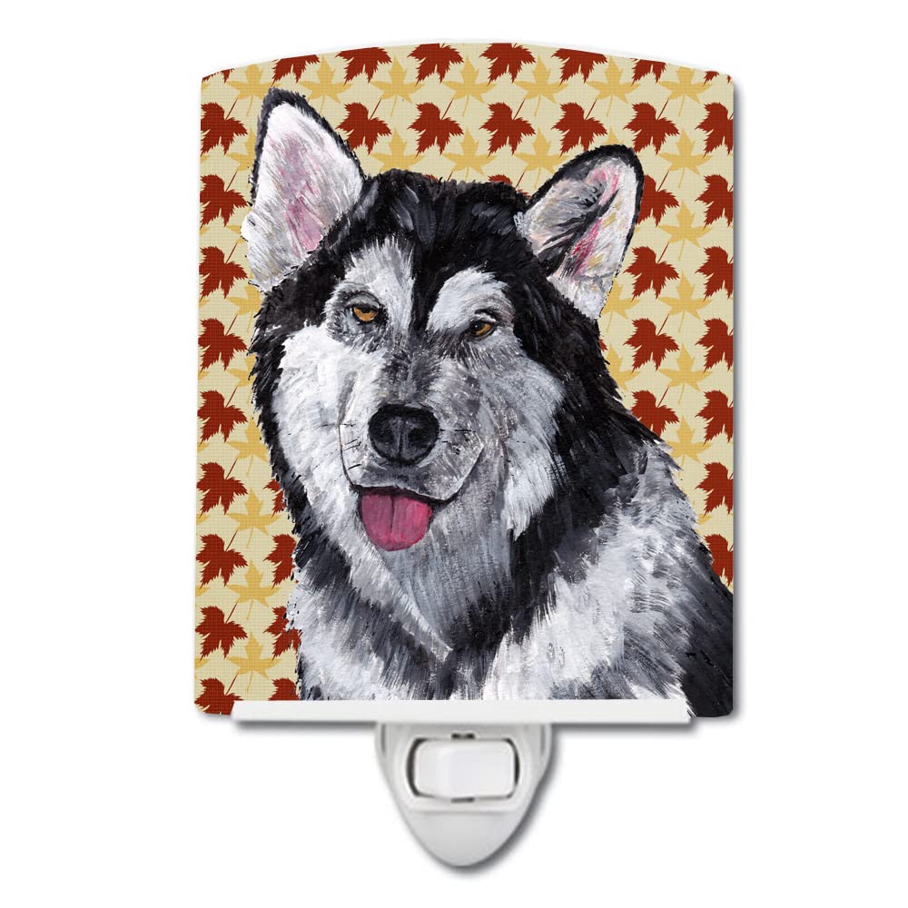 Carolines Treasures Night Light, Alaskan Malamute, Ceramic, UL-Certified, 6x4x3in, Multicolor, Model SC9495CNL