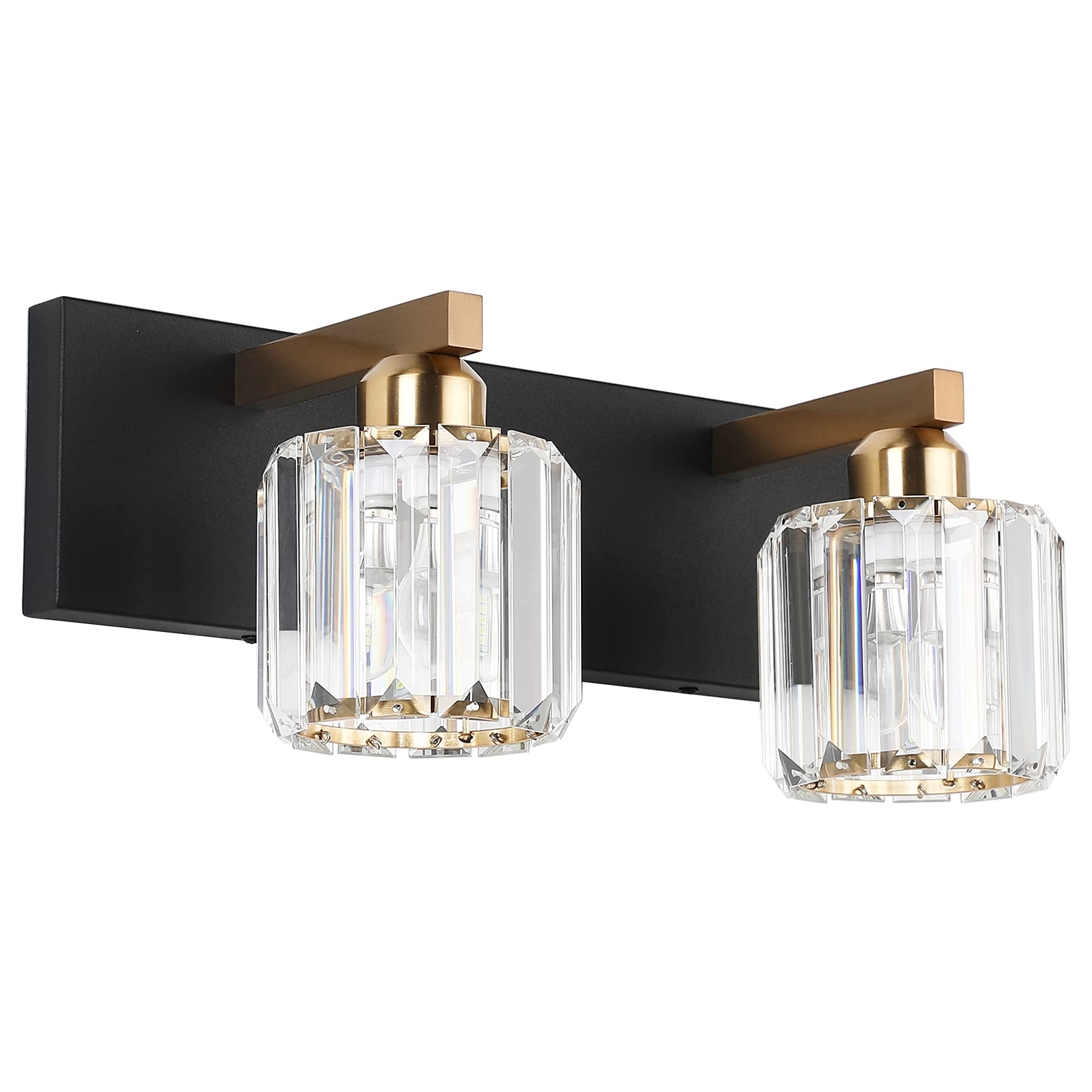 Aipsun Vanity Lighting Fixtures 2 Lights Wall Light Over Mirror 15 Inch Matte Black Aluminum Model 8460