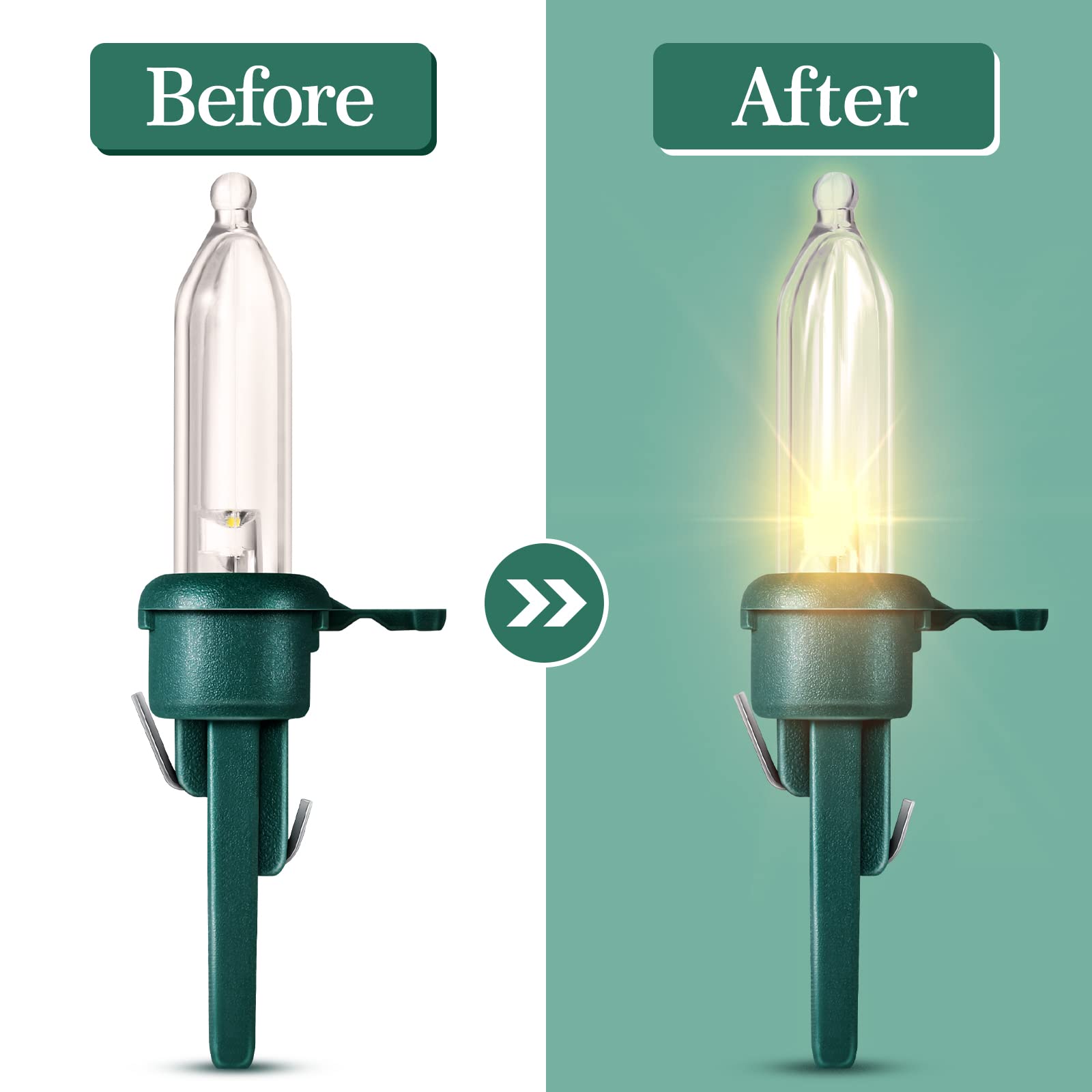 Honoson 60 Pieces Led Replacement Christmas Bulb 3V Waterproof Led Lights Bulbs Bulk For Christmas Tree Decorations Xmas Indoor