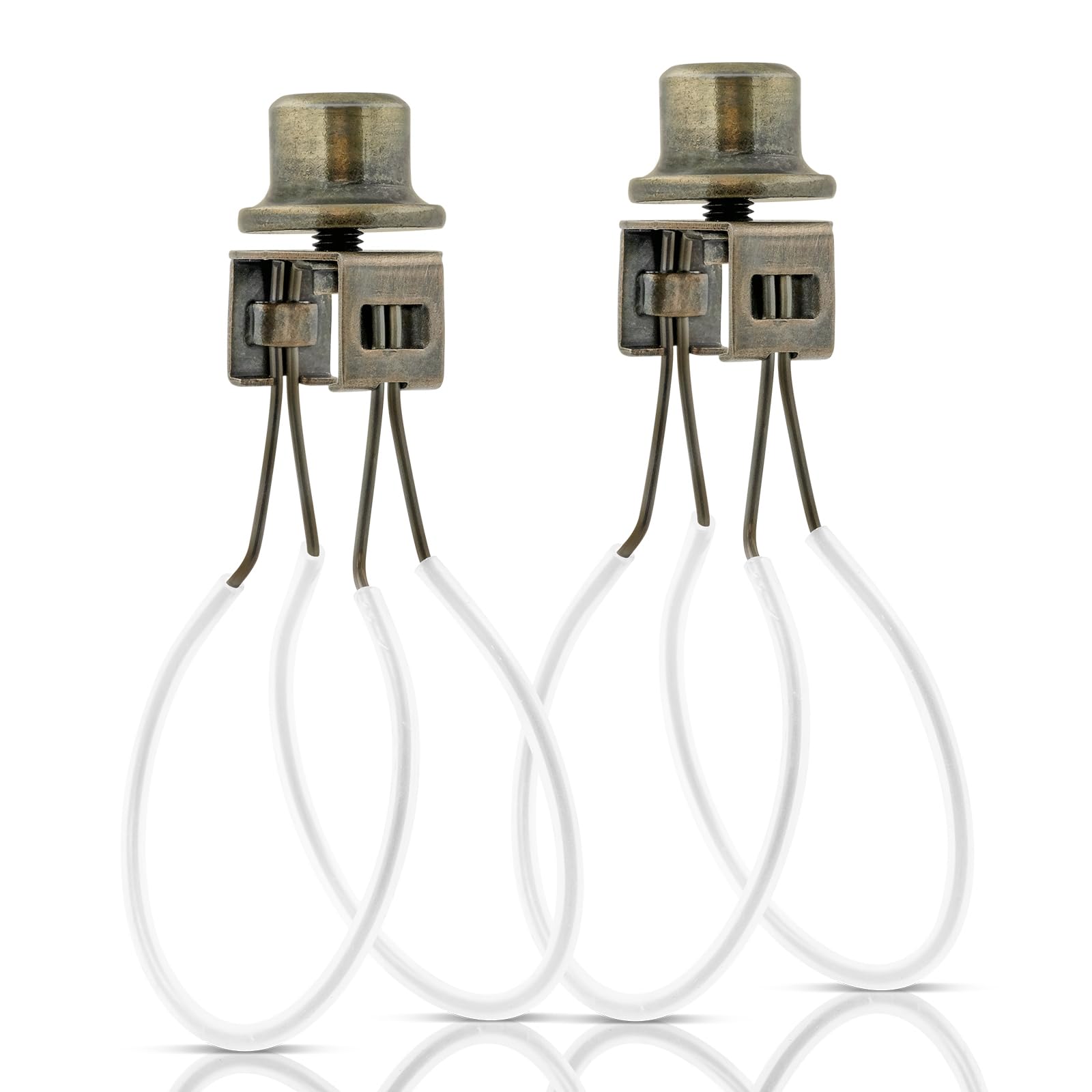 EMNOOTI Lamp Shade Clip Adapter with Finial & Levellers, Bronze Color, 2PCS, Model SL-VG106, Silicone & Heavy Duty Metal