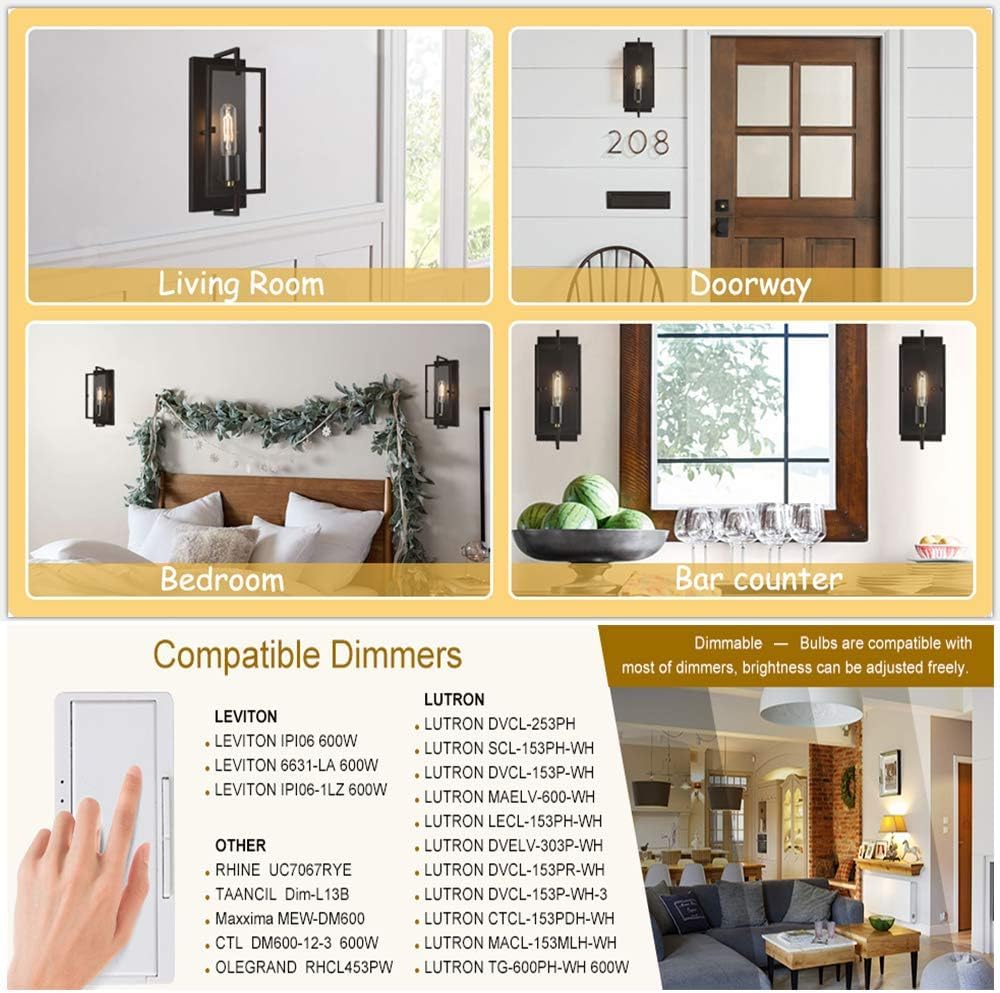 XININSUN T300 LED Bulb, 10W Dimmable Tubular Light, Clear Glass, 100W Equivalent, 1000lm, 4 Pack, 3000K