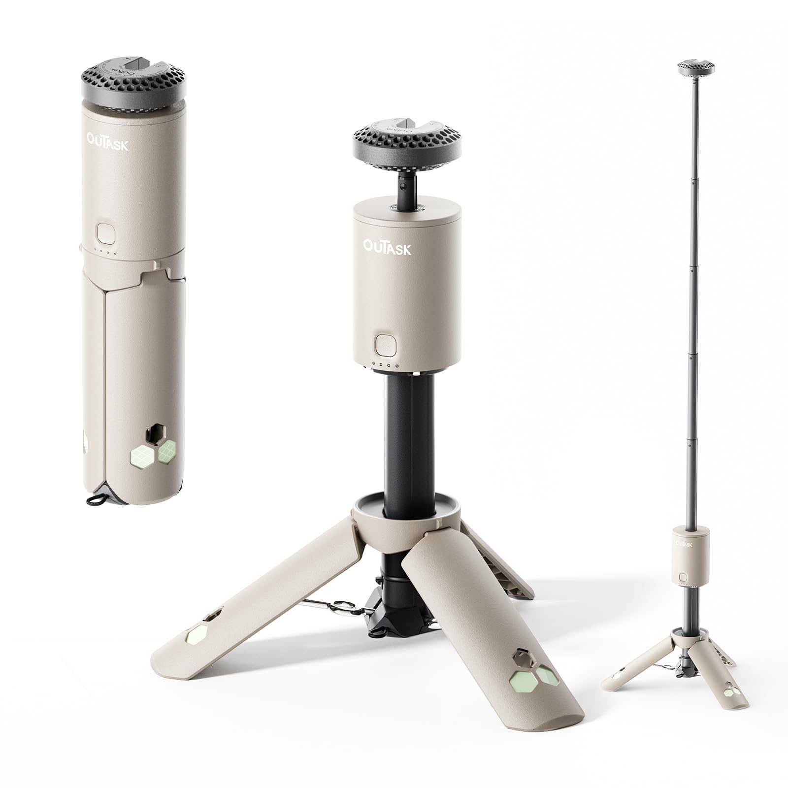 Outask Camping Light Telescopic Lantern, 12000mAh Battery, IPX6/IPX7 Waterproof, Desert Yellow, Model TD-1