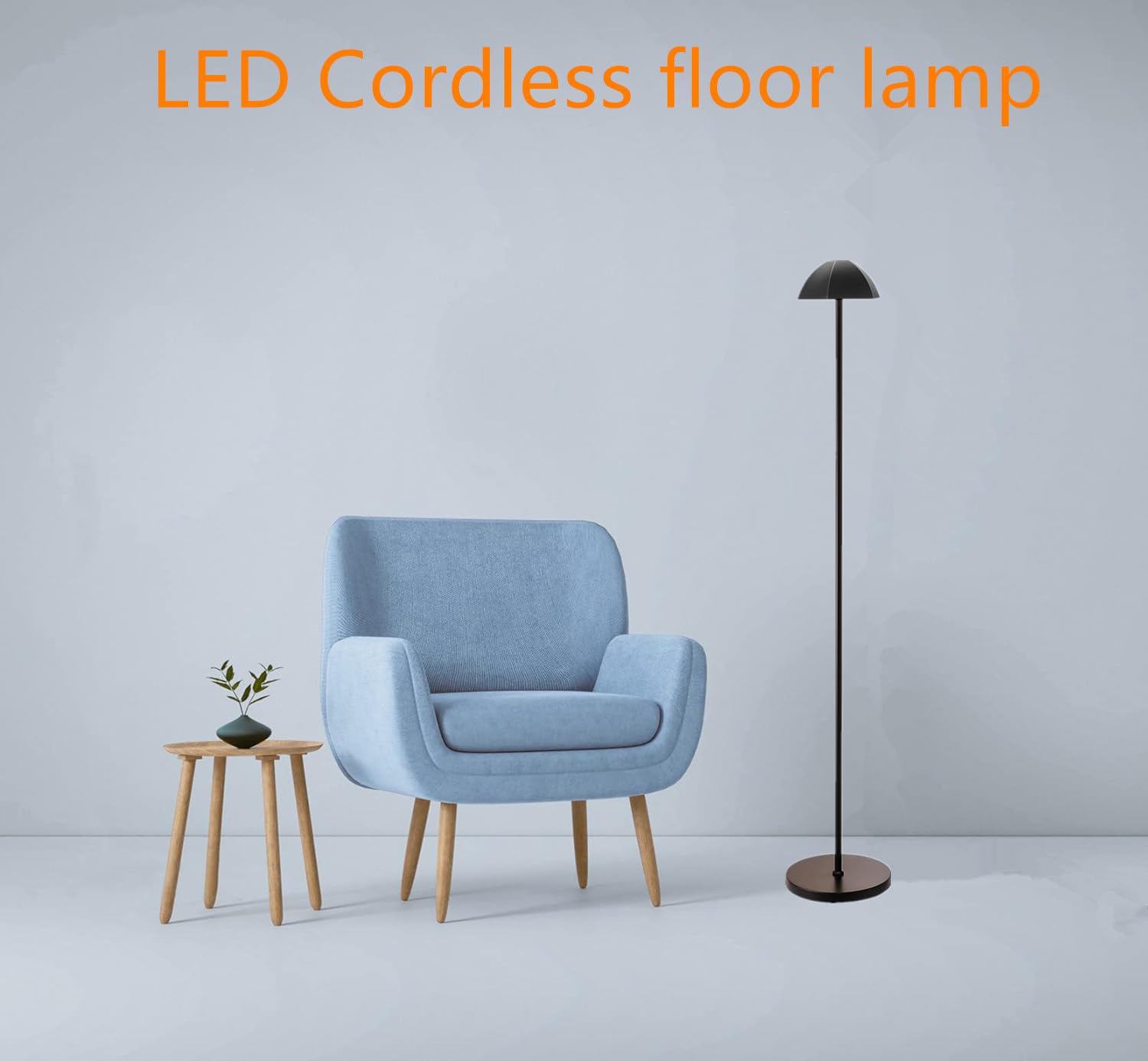 NOTOC LED Cordless Floor Lamp, Adjustable Height, Waterproof, Black, Model LDD-01, Ideal for Outdoor and Indoor Use