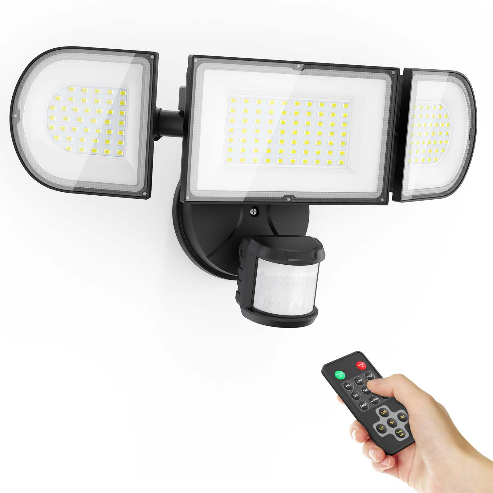 iMaihom 100W Motion Sensor Outdoor Lights, 9000LM LED Security Lights Motion Sensor Light Outdoor, 3 Adjustable Heads LED Flood 