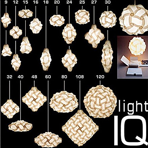 Lightingsky Diy Iq Jigsaw Puzzle Lamp Shade Ceiling Pendant Lampshade Kit With 15 Feet Hanging Cord (Pink, L-12 Inch)