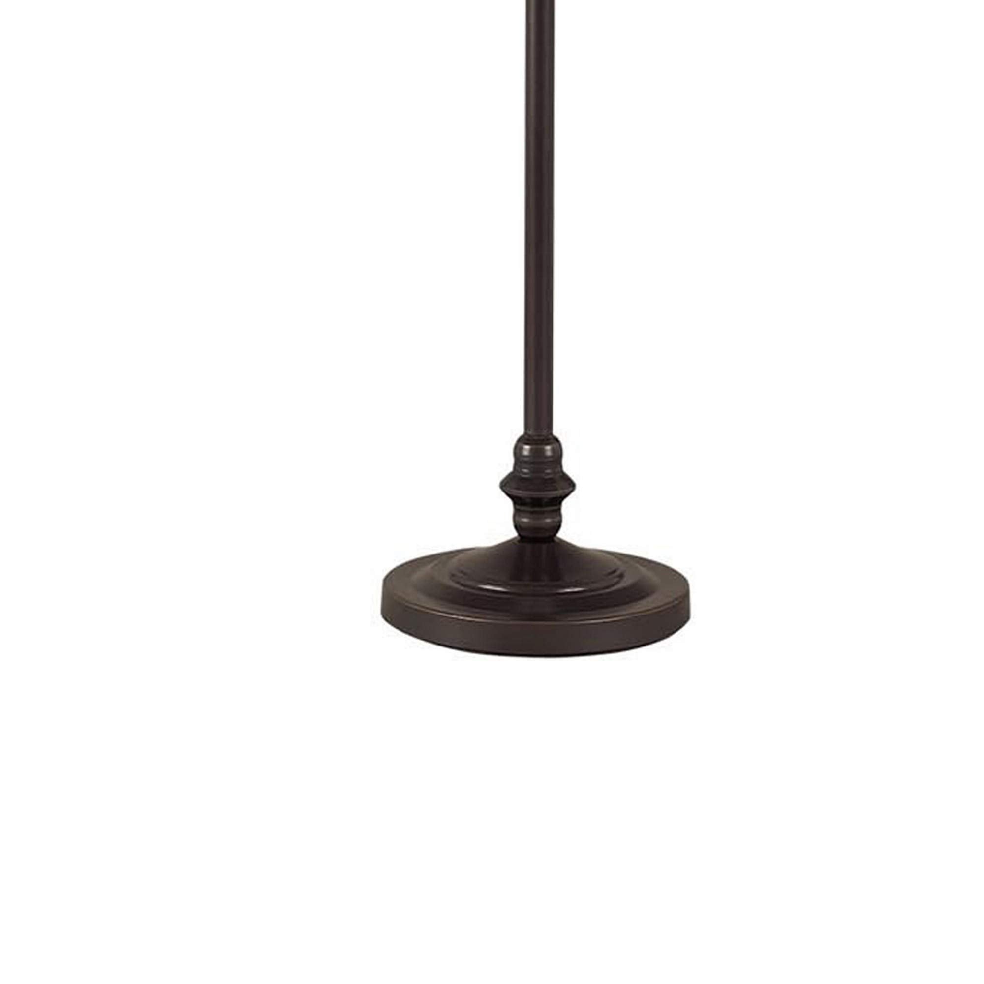 Benzara 150W 6 Way Metal Floor Lamp, Fabric Tapered Shade, Bronze, Model BM220864