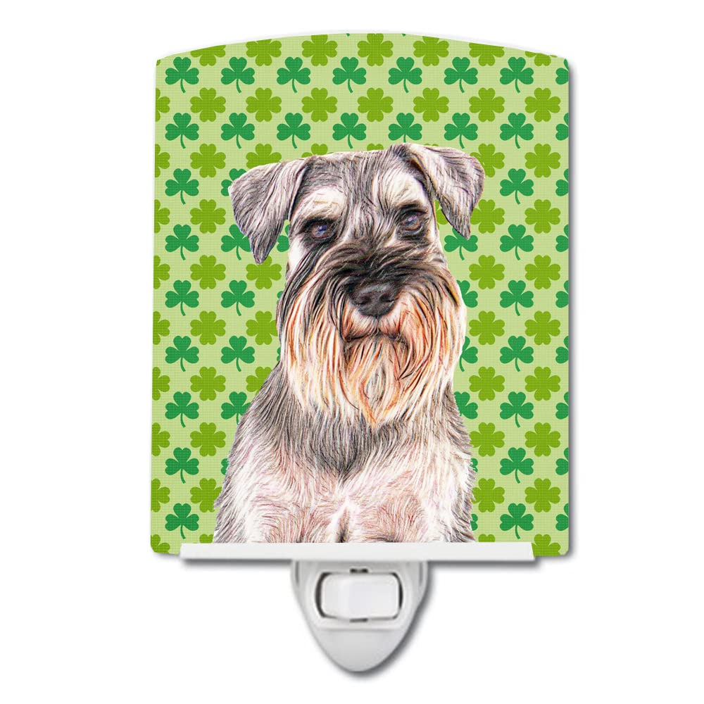 Carolines Treasures St. Patricks Day Schnauzer Ceramic Night Light, 6x4x3in, UL-Certified, Multicolor, Model KJ1200CNL