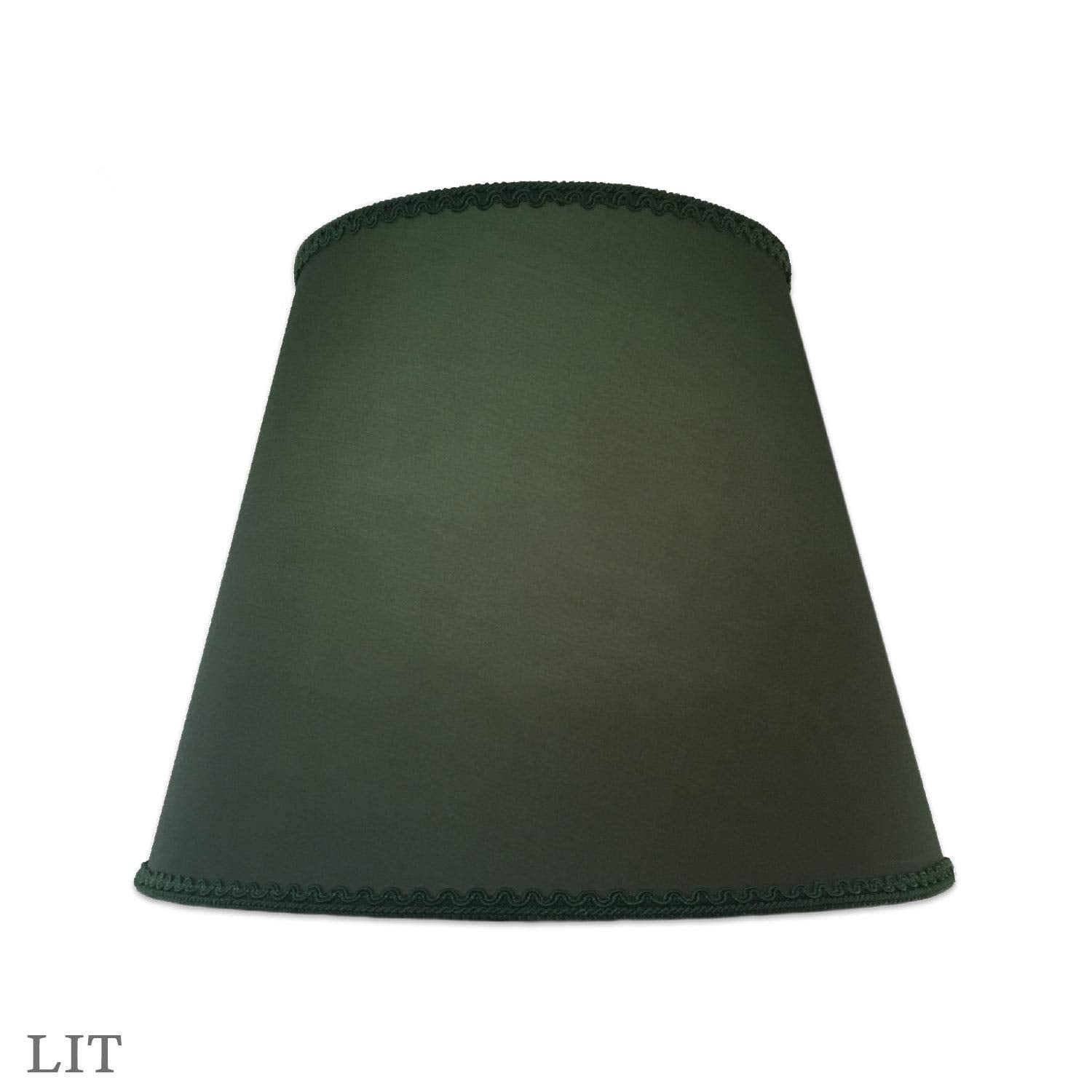 Royal Designs, Inc. Designer Empire Hardback Shade With Elegant Trim, Hb-645-14Gre-1, Green, 8 X 14 X 11
