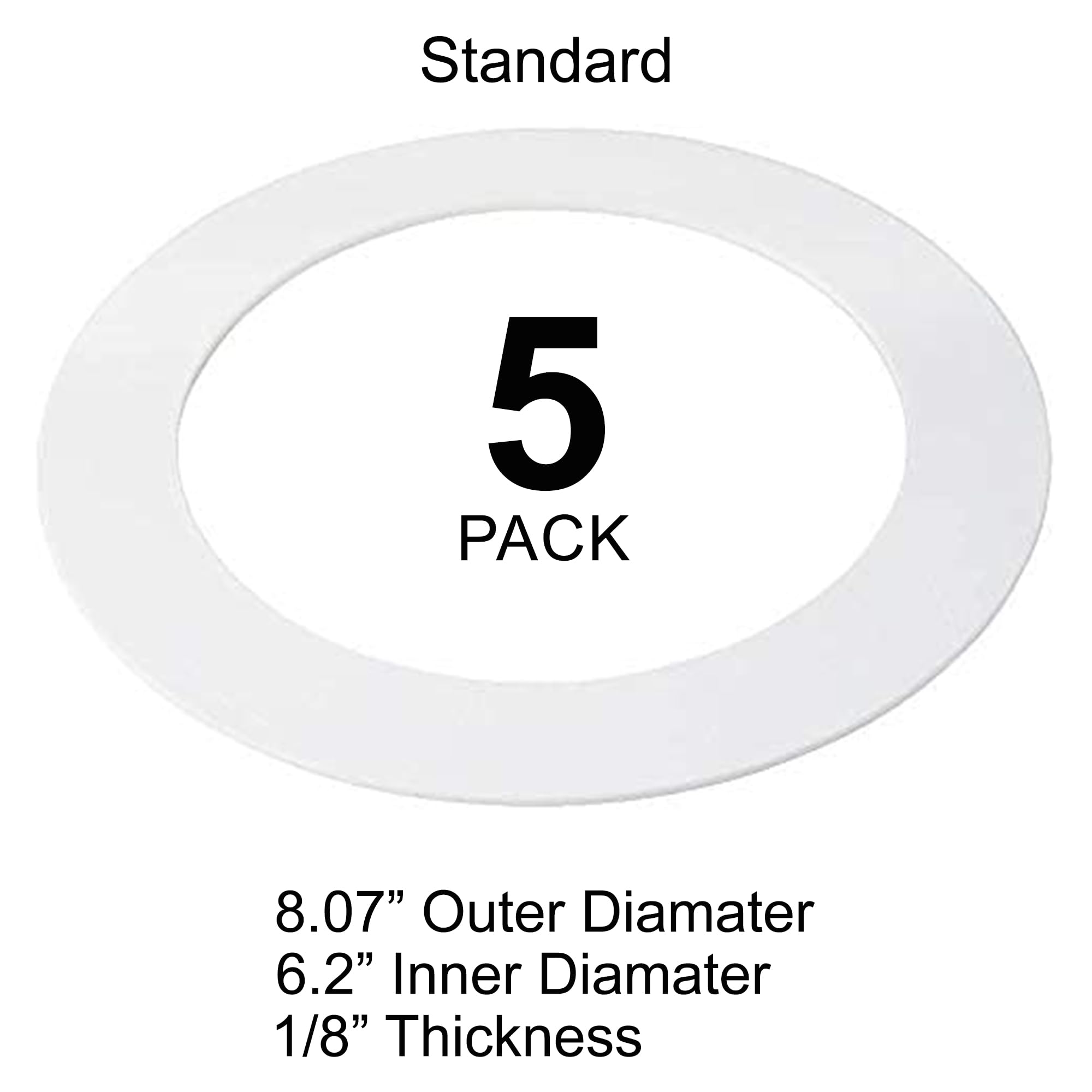 25 Pack Gloss White Goof Trim Ring For 6&quot; Inch Recessed Can Lighting Down Light, Outer Diameter 8 Inches