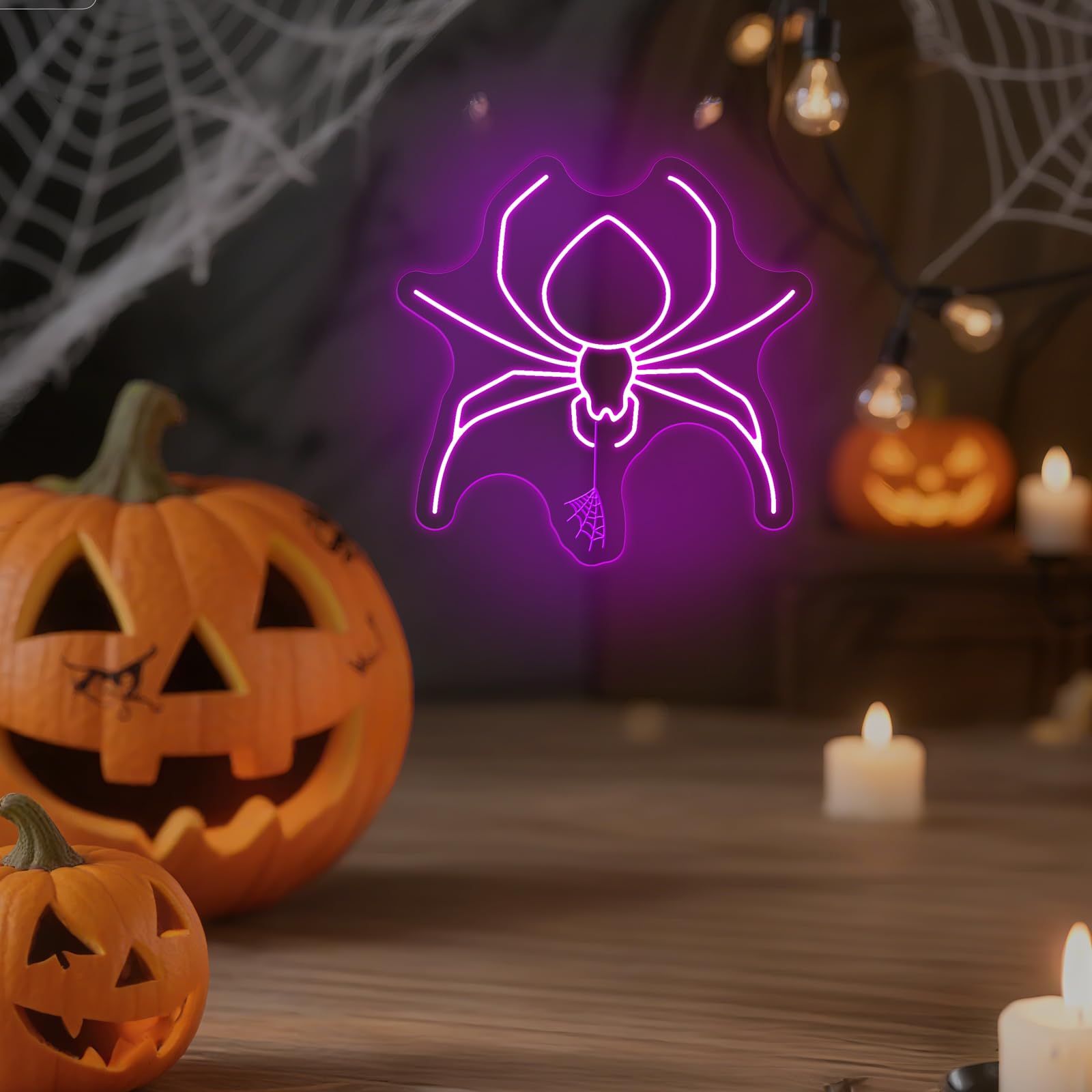 Spider Neon Sign  Halloween Animal Neon Sign  Spooky Halloween Decor Wall  Led Spider Neon Lights For Room Game Kids Room Man Cave Party Decor Gift Birthday Party Supply Bar