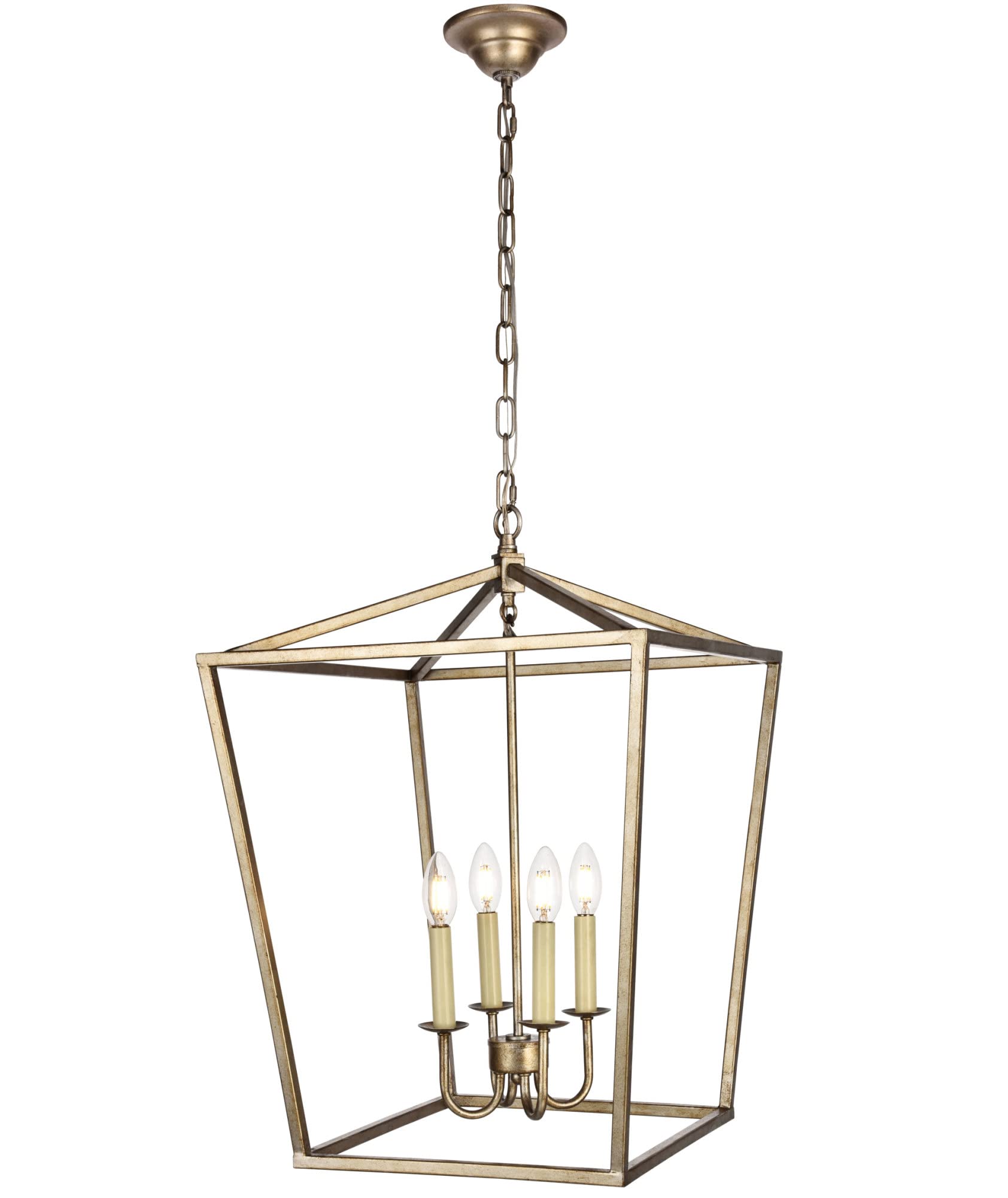 Elegant Lighting Living District Indoor Modern Home Decorative Bright Ceiling Maddox Collection Pendant D17 H24.25 Lt:4 Vintage Silver Finish