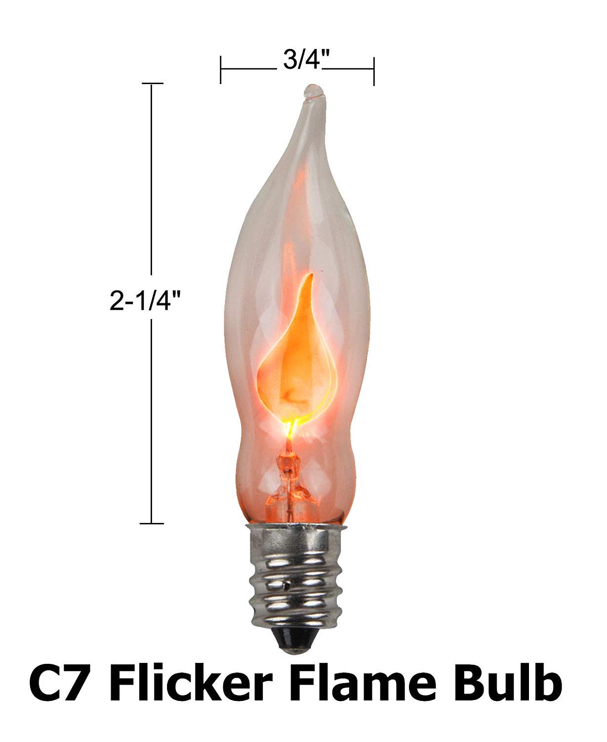 GOOTHY 12 Pack Flicker Flame Light Bulbs, Crystal Clear E12 Candelabra, 1 Watt, 120V for Indoor/Outdoor Use
