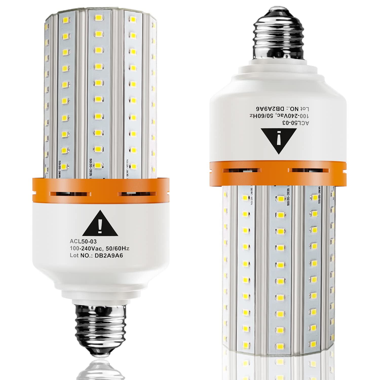 Led Light Bulb, 400W Equivalent 6250 Lumen 5000K Super Bright Led Bulb,E26/E27 Medium Base 50W Led Corn Light Bulb For Outdoor I