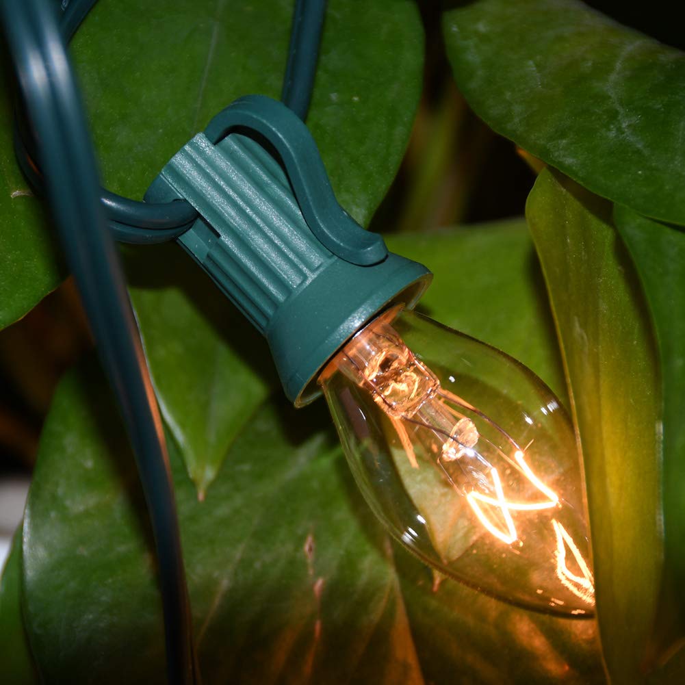 Goothy 25 Pack C7 Clear Replacement Bulbs, C7 Clear Light Bulbs For Christmas Outdoor Patio Indoor String Lights, C7/E12 Candela