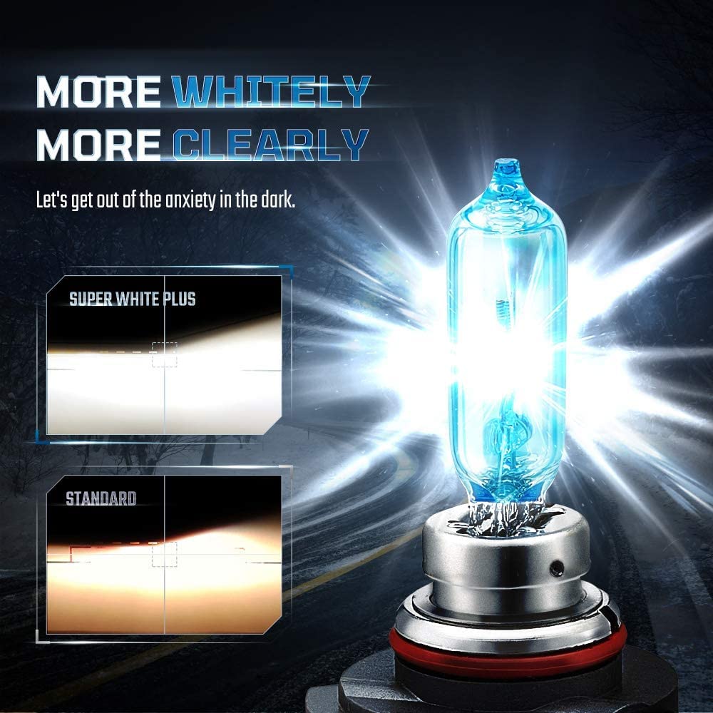 BIOLIGHT KM H4 Super White Plus 6000K Brighter Light Replacement Headlight Bulb, 2 pack