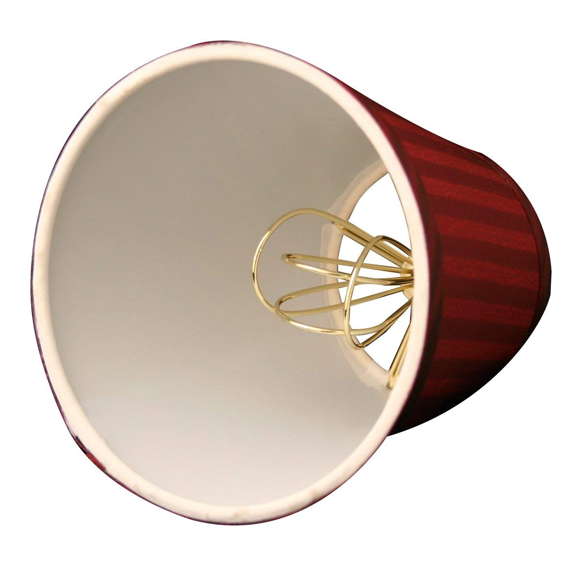 Royal Designs Cs-1010-5-Bur/St-6 Clip On Empire Chandelier Lamp Shade, 3&quot; X 5&quot; X 4.5&quot;, Burgundy Stripe, Set Of 6