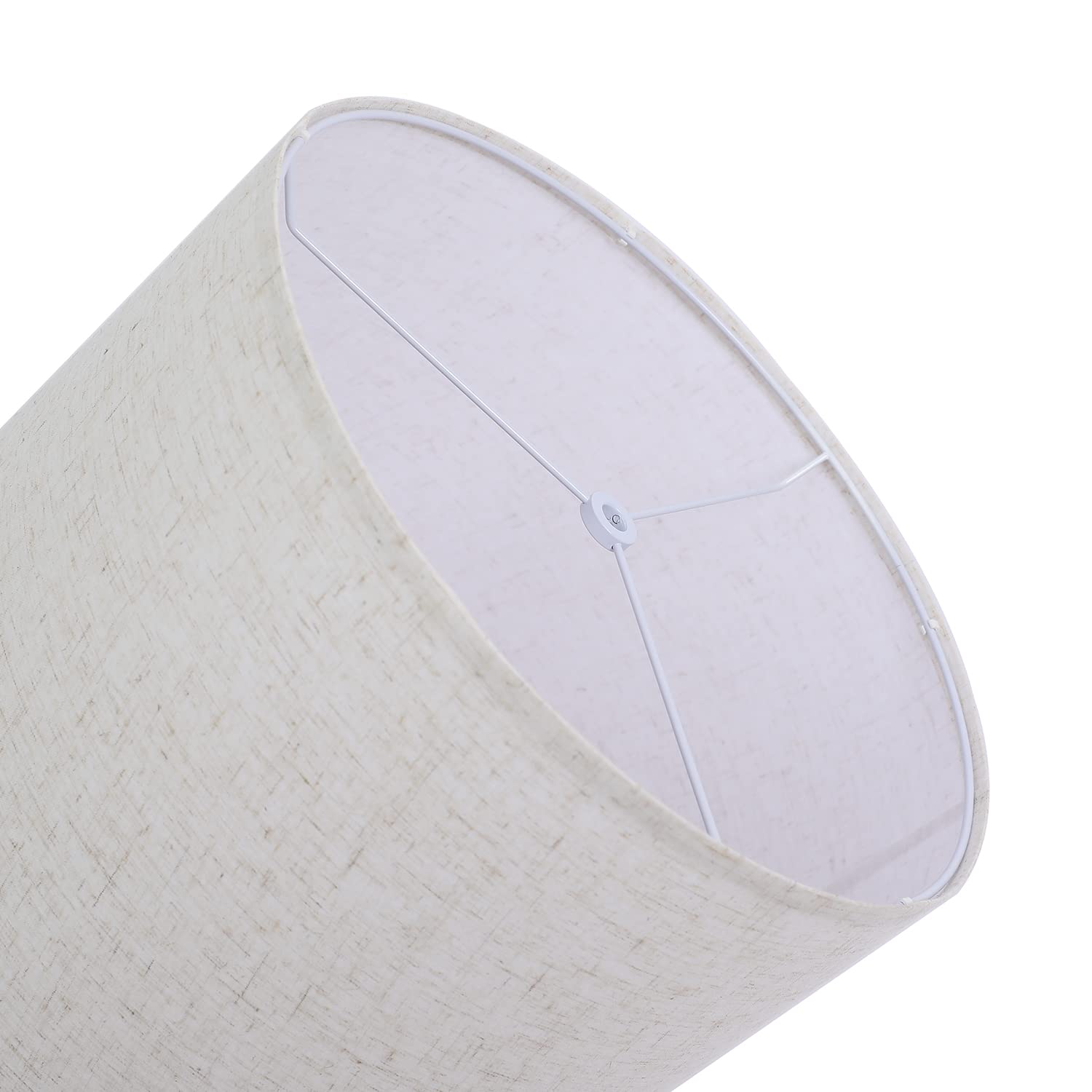 Drum Lamp Shade Set Of 2, 13X13X10 Inches Easy Assembly Lampshades For Table Lamp, Bedside Lamp, Floor Lamp, Spider Fitter (Linen White)