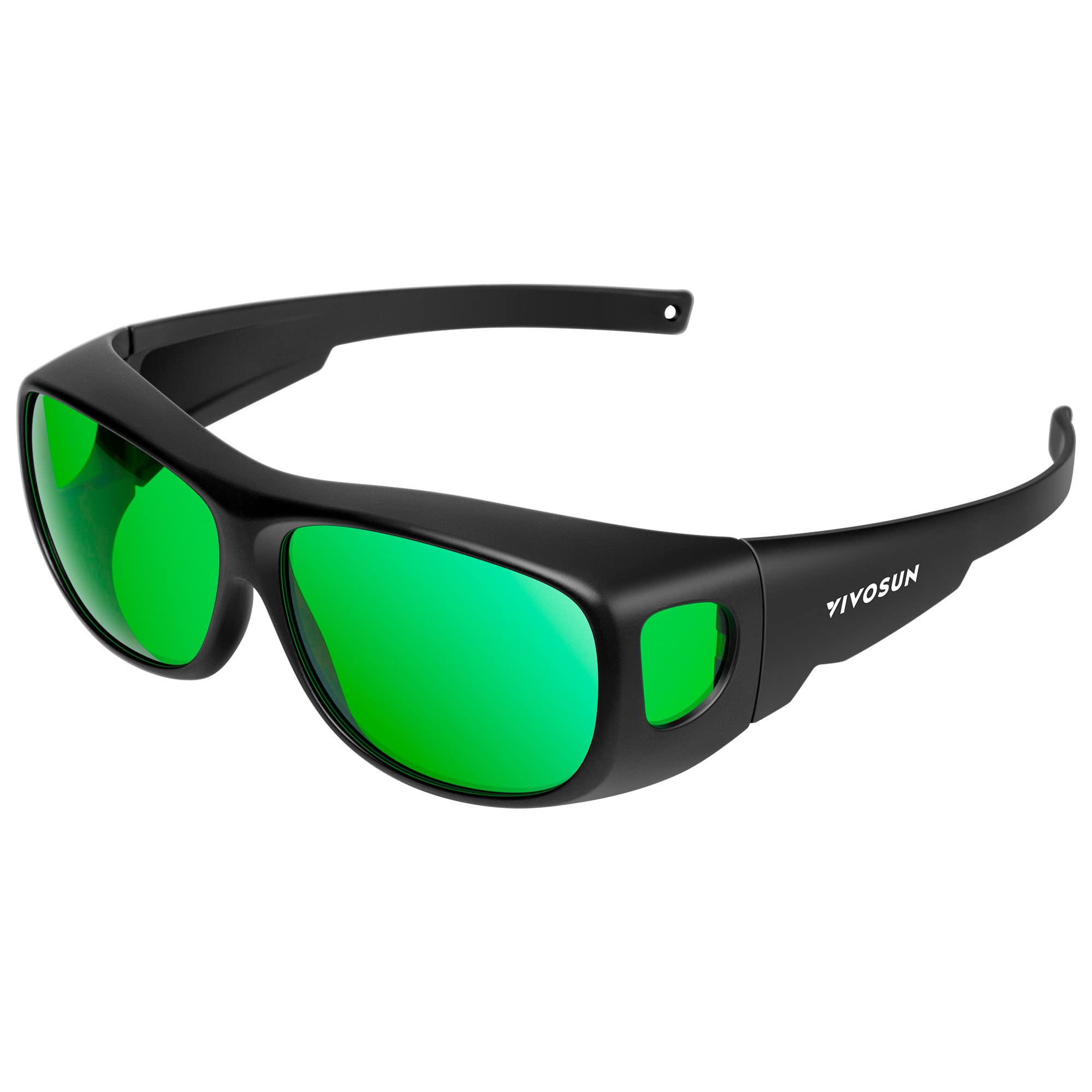VIVOSUN Hydroponics LED Grow Room Glasses with Case - Green, Optimal Light Protection for Indoor Gardening