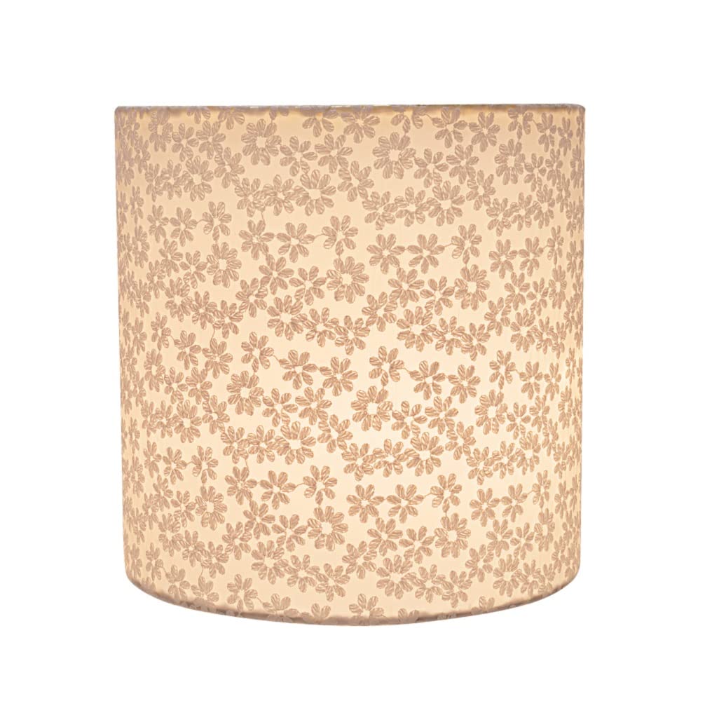 Aspen Creative Drum Lamp Shade 8in White Floral Design Model 31065A