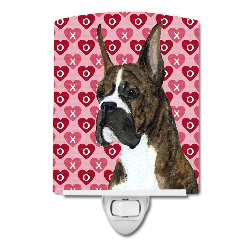 Carolines Treasures Ceramic Night Light, Boxer Hearts Design, 6x4x3 Inches, Multicolor, Model SS4508CNL