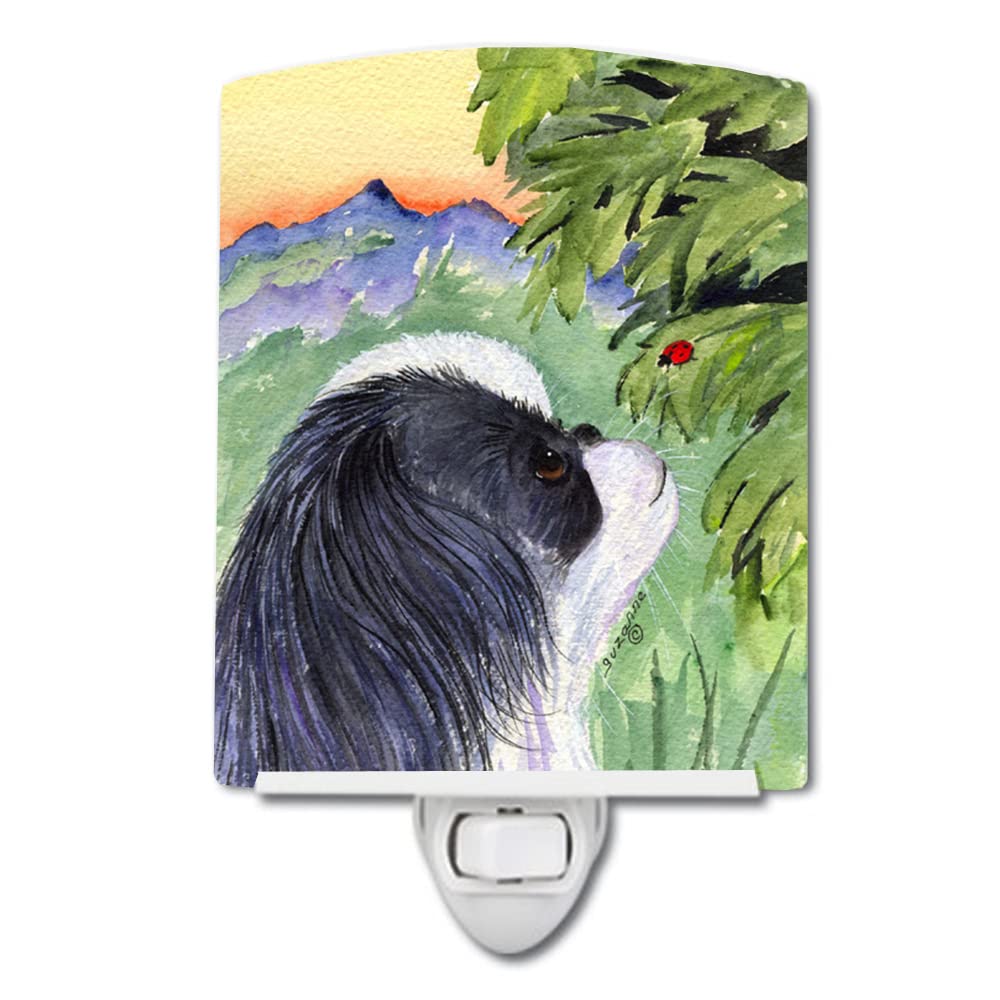 Caroline'S Treasures Ss8259Cnl Japanese Chin Ceramic Night Light Compact, Ul-Certified, Ideal For Bedroom, Bathroom, Nursery, Hallway, Kitchen, 6X4X3, Multicolor