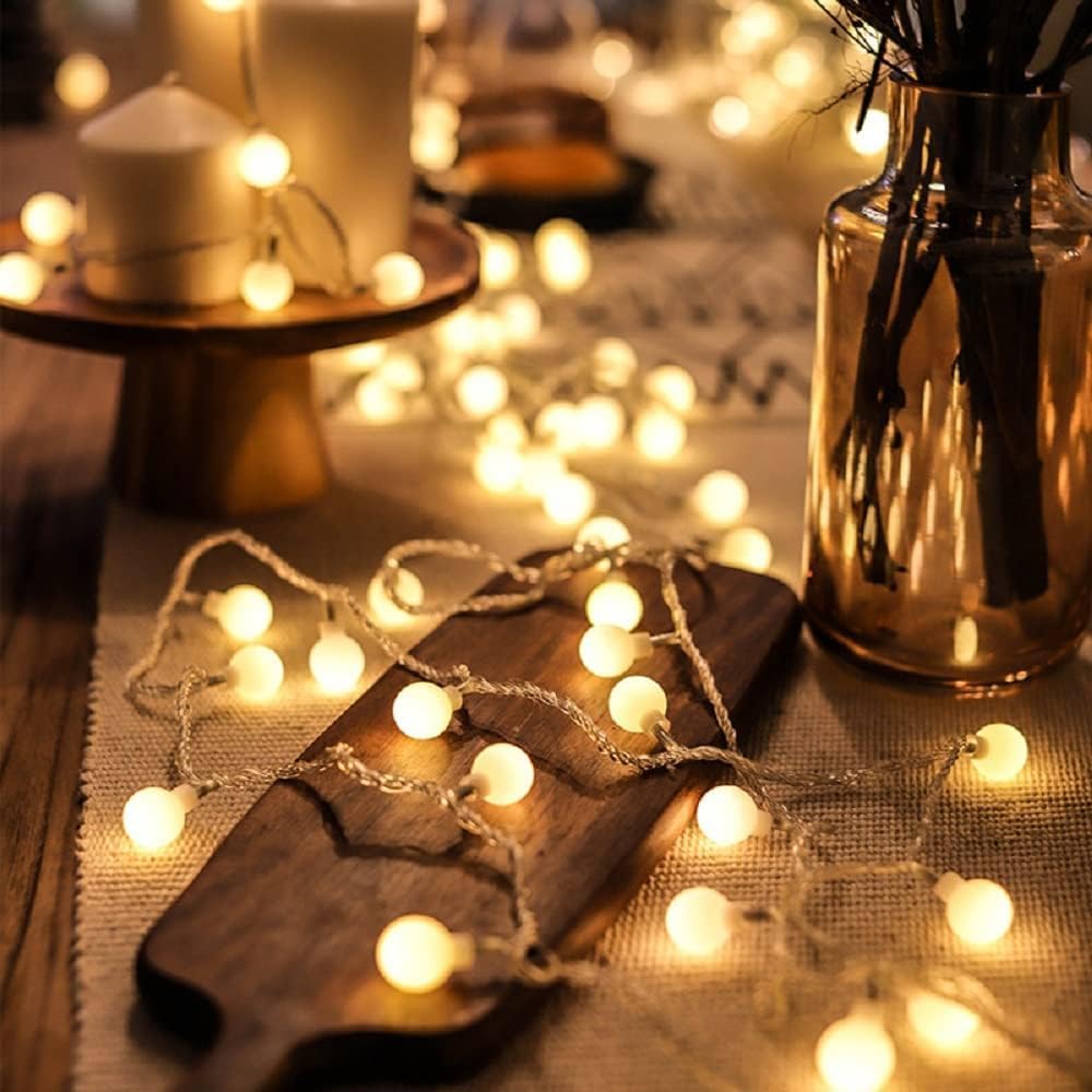 Generic 33ft 80 LED Globe String Lights - USB Powered Warm White Fairy Lights for Indoor/Outdoor Decor - Model NF-569