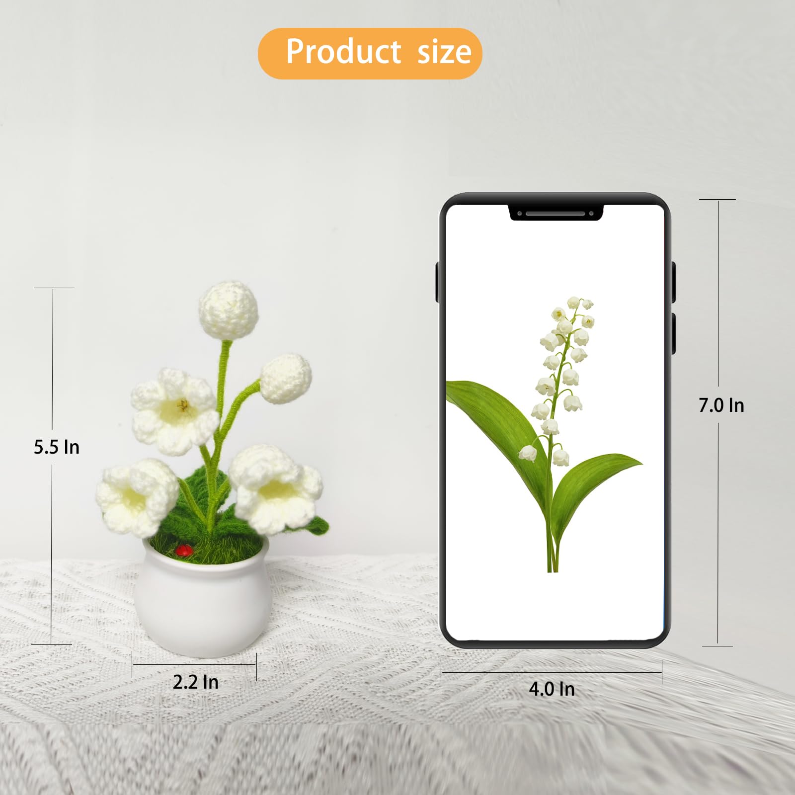 Lily Of The Valley Lamp, Crochet Artificial Flower With 5 Little Night Lights, For Women Wife Girlfriend Birthday Christmas Vale