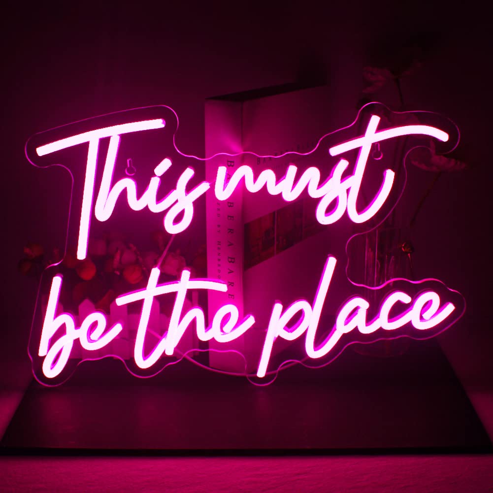 JURONGYILU Neon Sign Pink LED Wall Decor 16.5inx10.6in Acrylic for Bedroom Game Room Wedding Party
