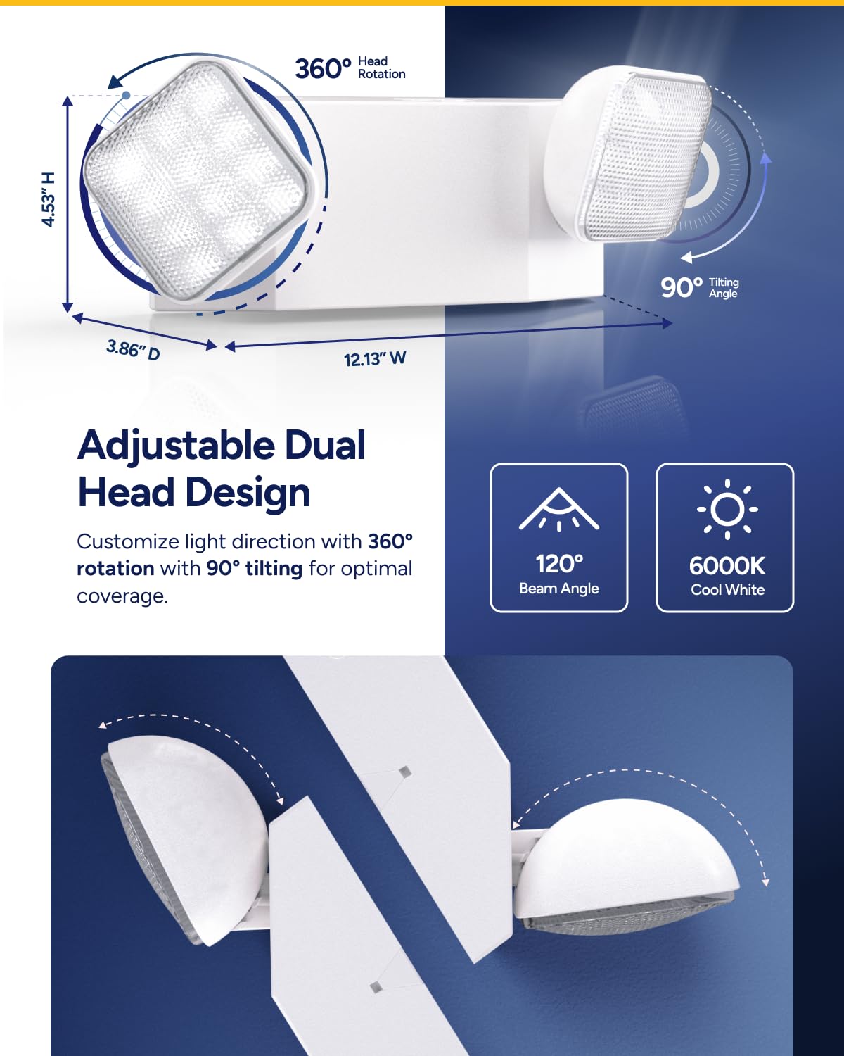 Sunco 12 Pack Led Emergency Lights  Commercial Lighting For Business  Power Outages  Offices  With Backup Battery (90 Minutes)  Wall Mount  Hard Wired  120-277V  Fire Resistant (94V-0) Ul