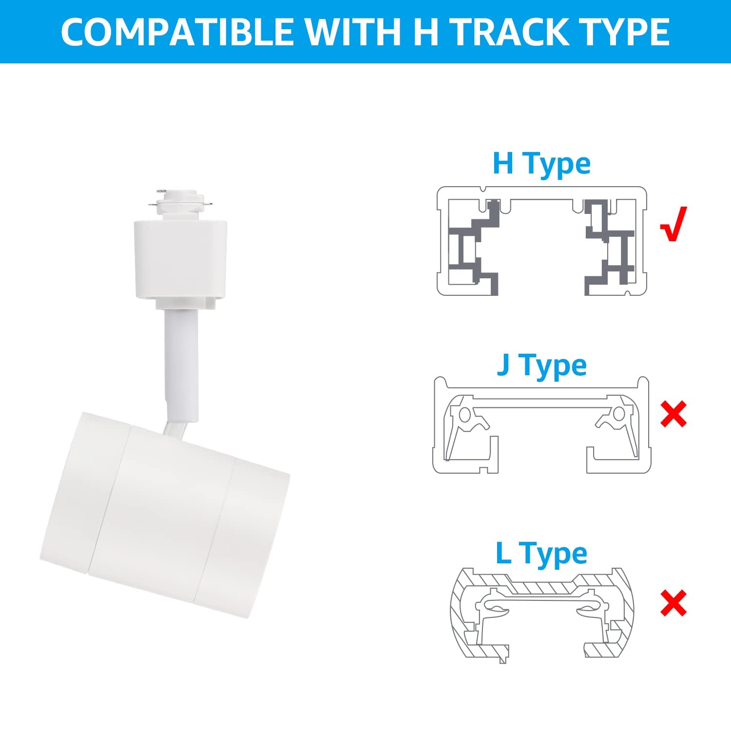 Leonlite 4-Pack 8.5W Led Track Lighting Heads, Cri90 H Track Lighting, Dimmable Track Light Heads, Etl Listed, 38° H Track Lighting Heads, 2700K Soft White, Matte White