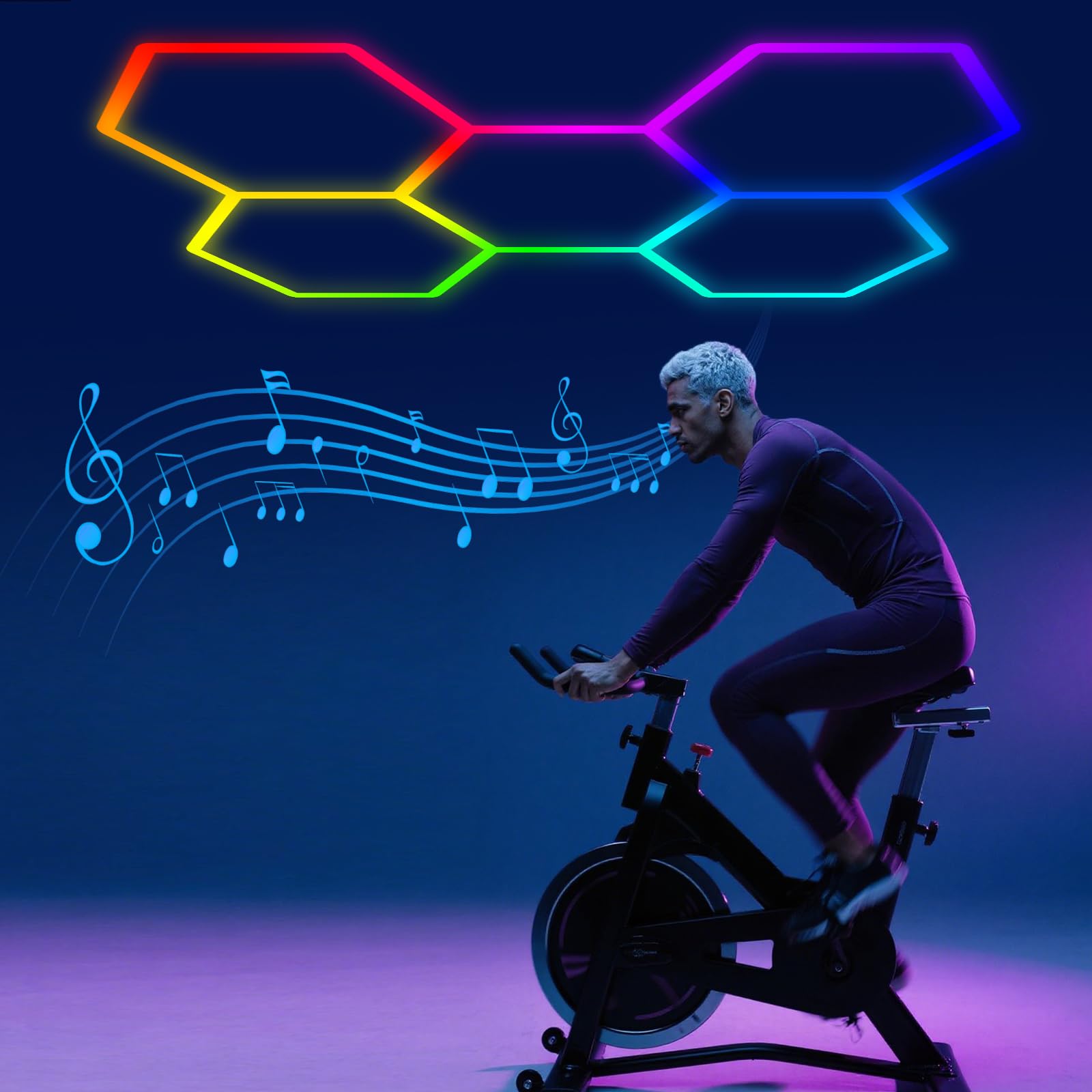 VIVIDALUX Super Bright RGB Hexagon Led Lights with App and Remote Control,16 Million Colors and Many Scene, Music Sync,for Livin