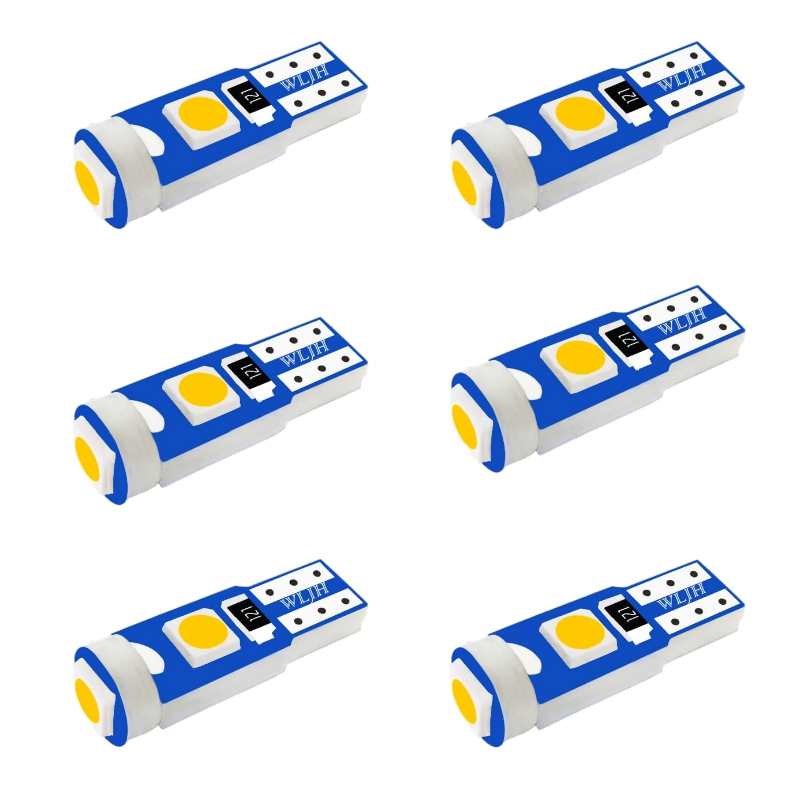 Wljh 6Pcs Pink Auto Led Bulbs T5 Wedge Led Light Canbus Error Frre 74 17 2721 3030 Smd Car Dashboard Instrument Panel Cluster Lamps,Plug And Paly