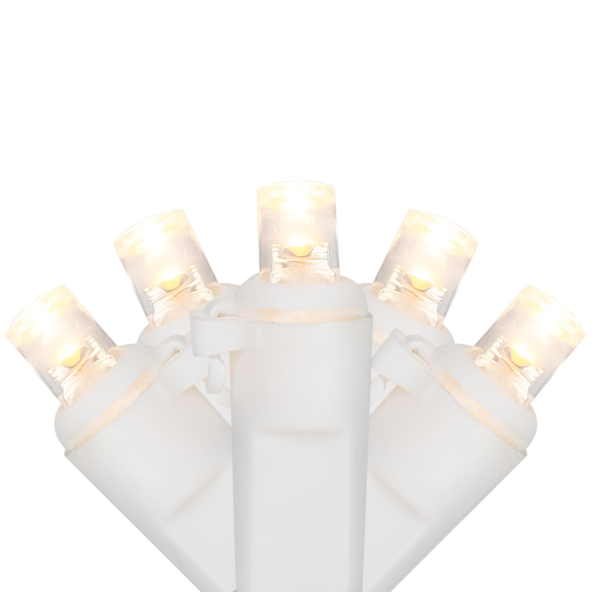 Northlight 50ct LED Christmas Lights, Warm White, 16.25ft White Wire, Plastic