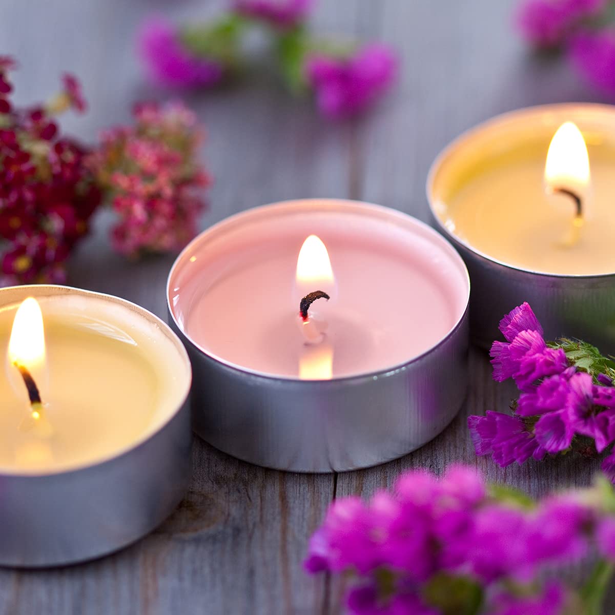Kaameri Bazaar - Colored Wax Tealight Candles (Set of 50, Unscented) - Gift for Diwali for Employees