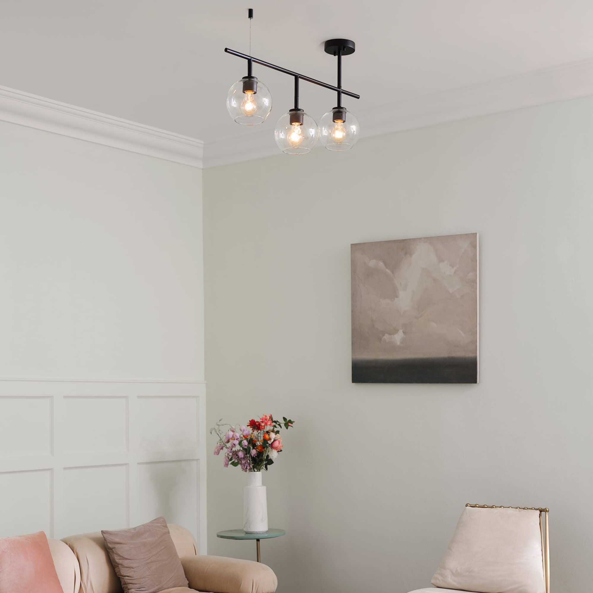 Globe Electric Mika 3-Light Track Lighting, Matte Black, Bulb Not Included