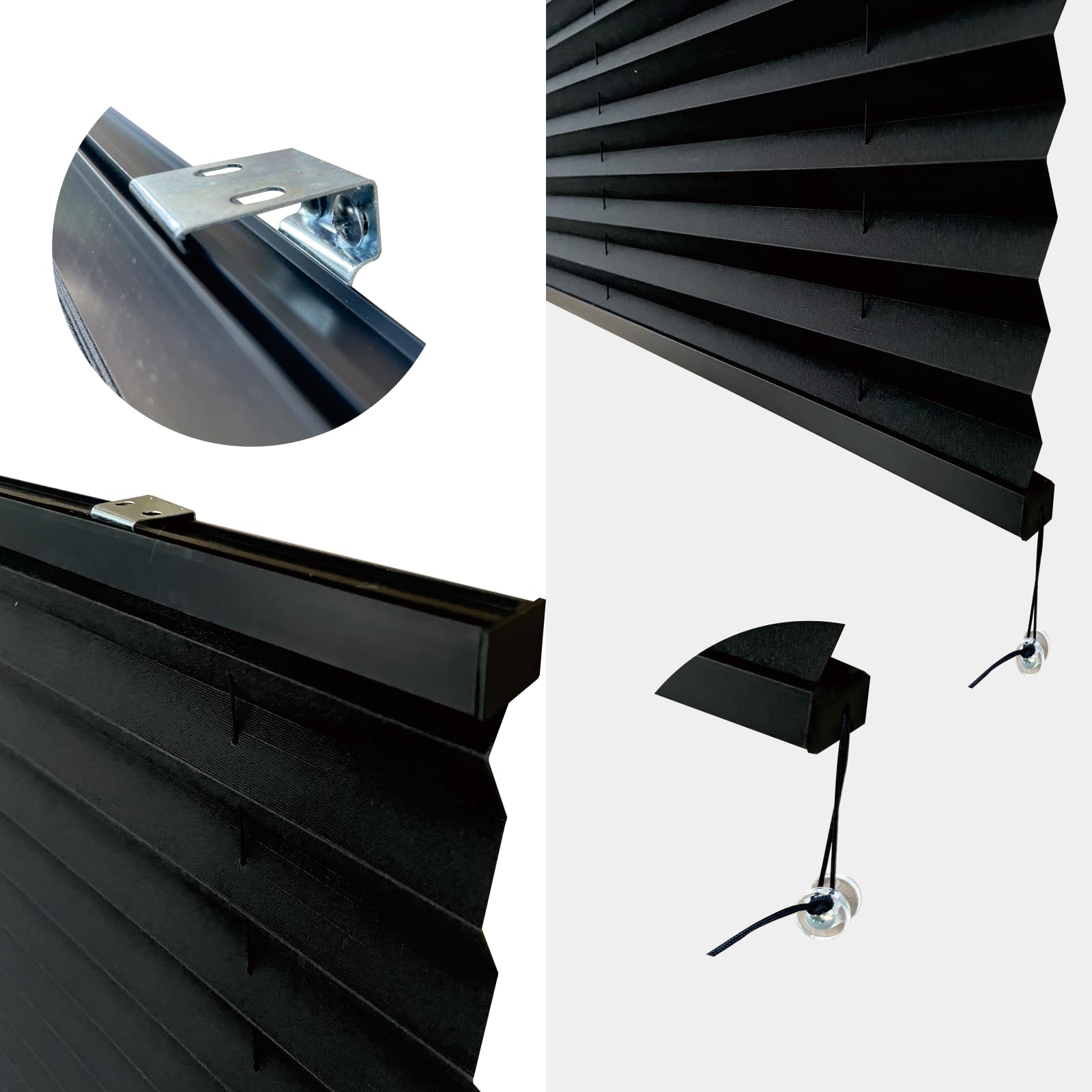 SHADEPLUS RV Pleated Shades Black Polyester Blend 17inW x 24inH Model NBZL-BLACK-17/24 for Travel Trailers and Motorhomes