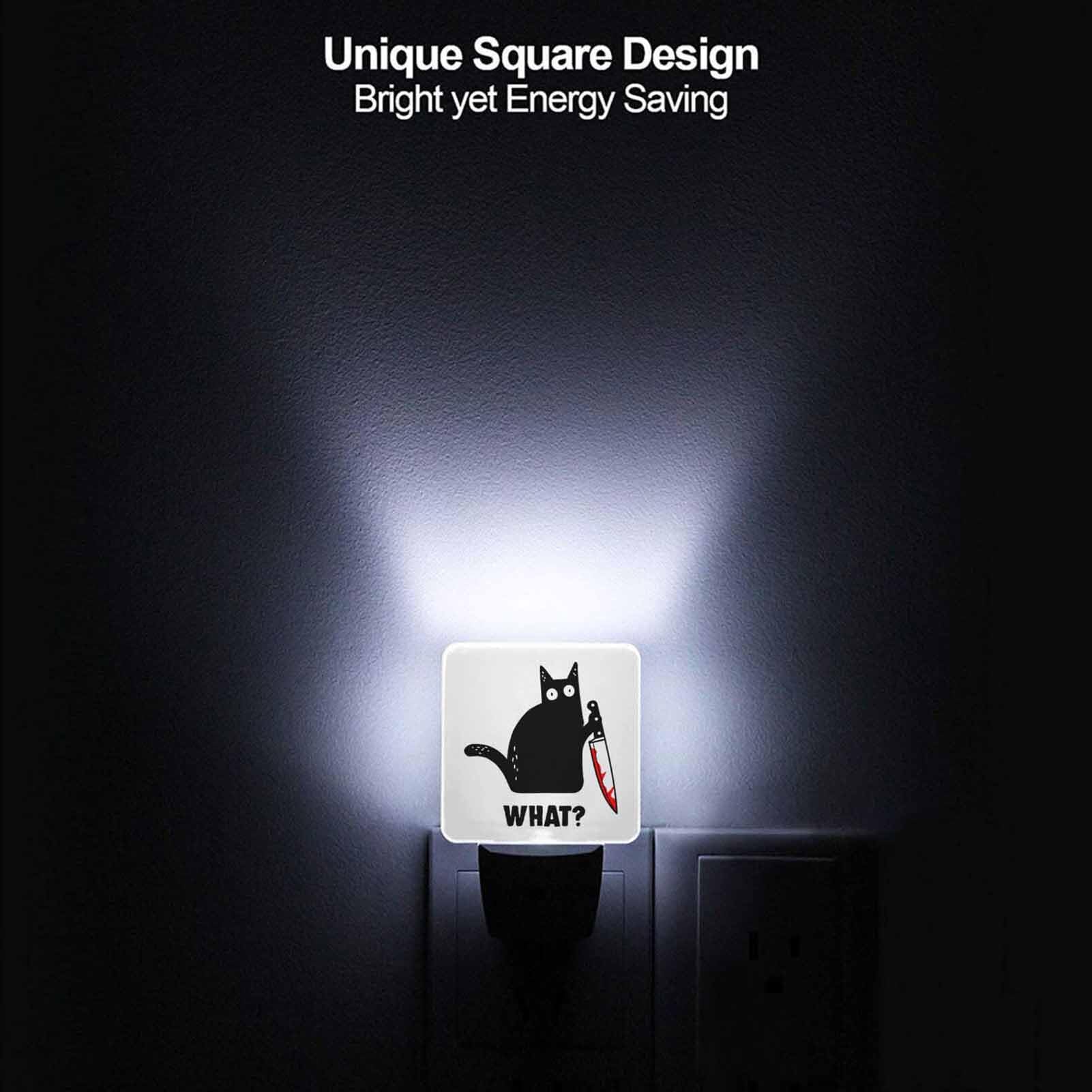 Chrobak LED Night Light with Dusk to Dawn Sensor, Black Cat Design, Model WML-Night-Light-231023-109