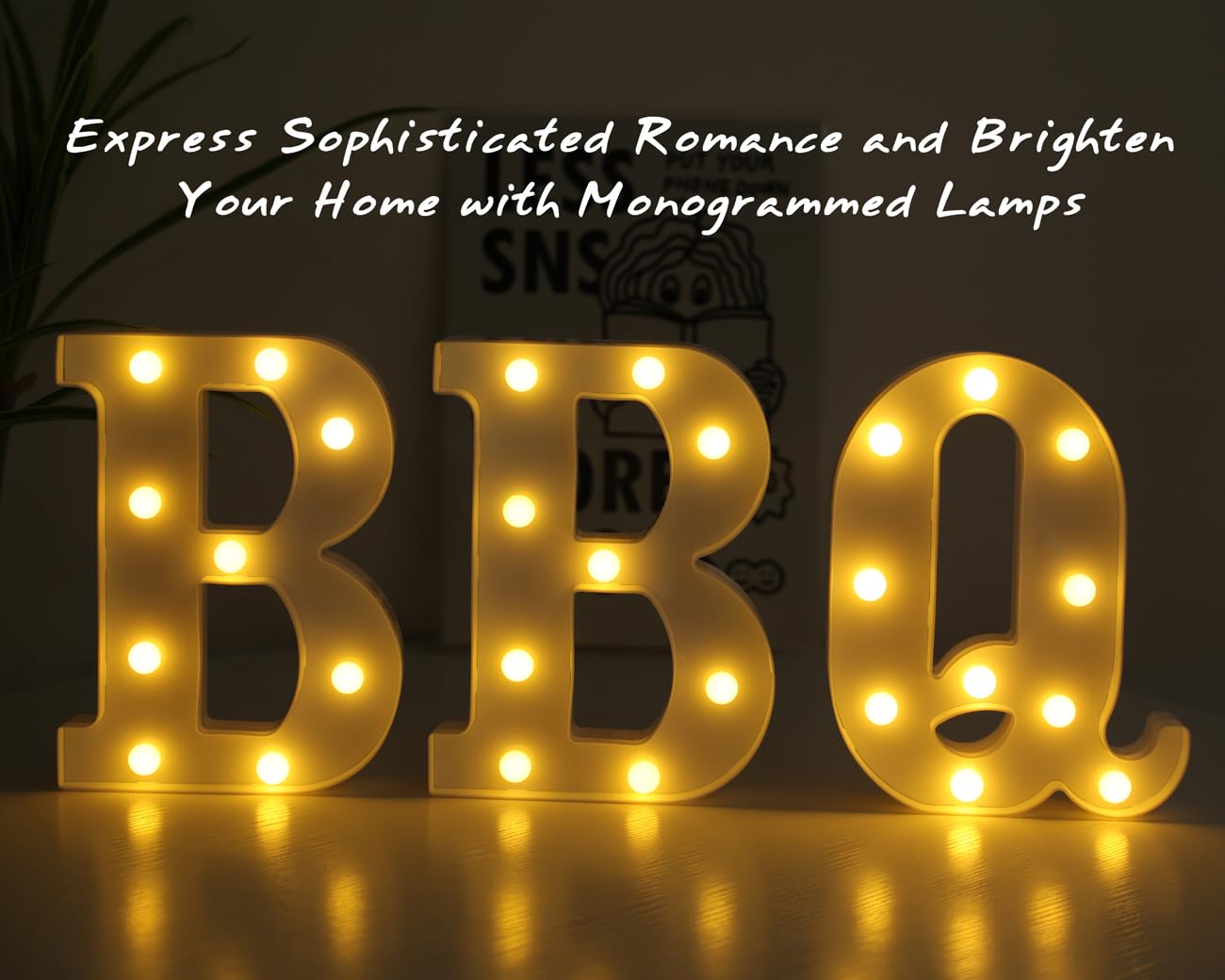 IFDGCTK Light Up Letters - LED Alphabet Letter B, Decorative Acrylic Marquee Light, Battery Powered, Warm Light for Home Decor and Parties