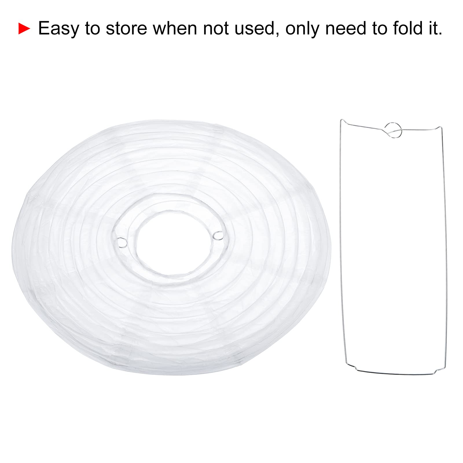 Patikil 12 Inch Paper Lanterns, 6 Pack Round Folding Hanging Lamp Shade For Wedding Home Party Festival Celebration, White